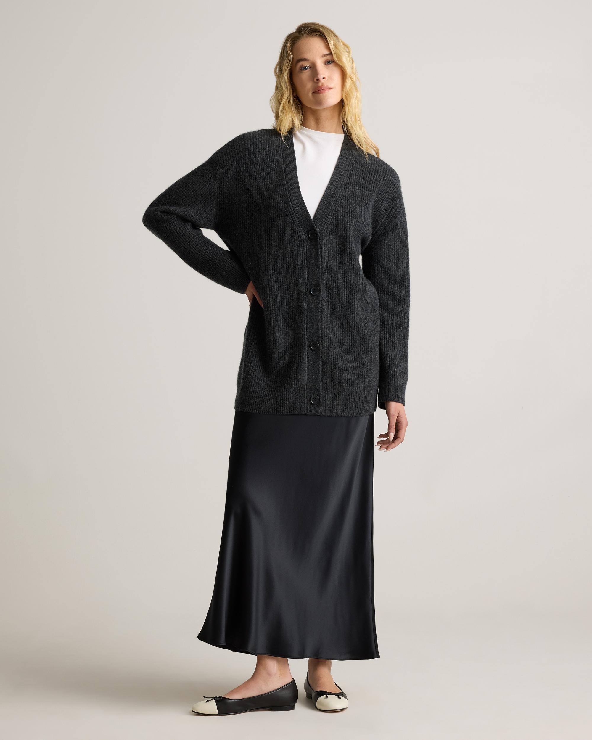 Quince | Women's Mongolian Cashmere Oversized Boyfriend Cardigan Sweater Size XL Product Image