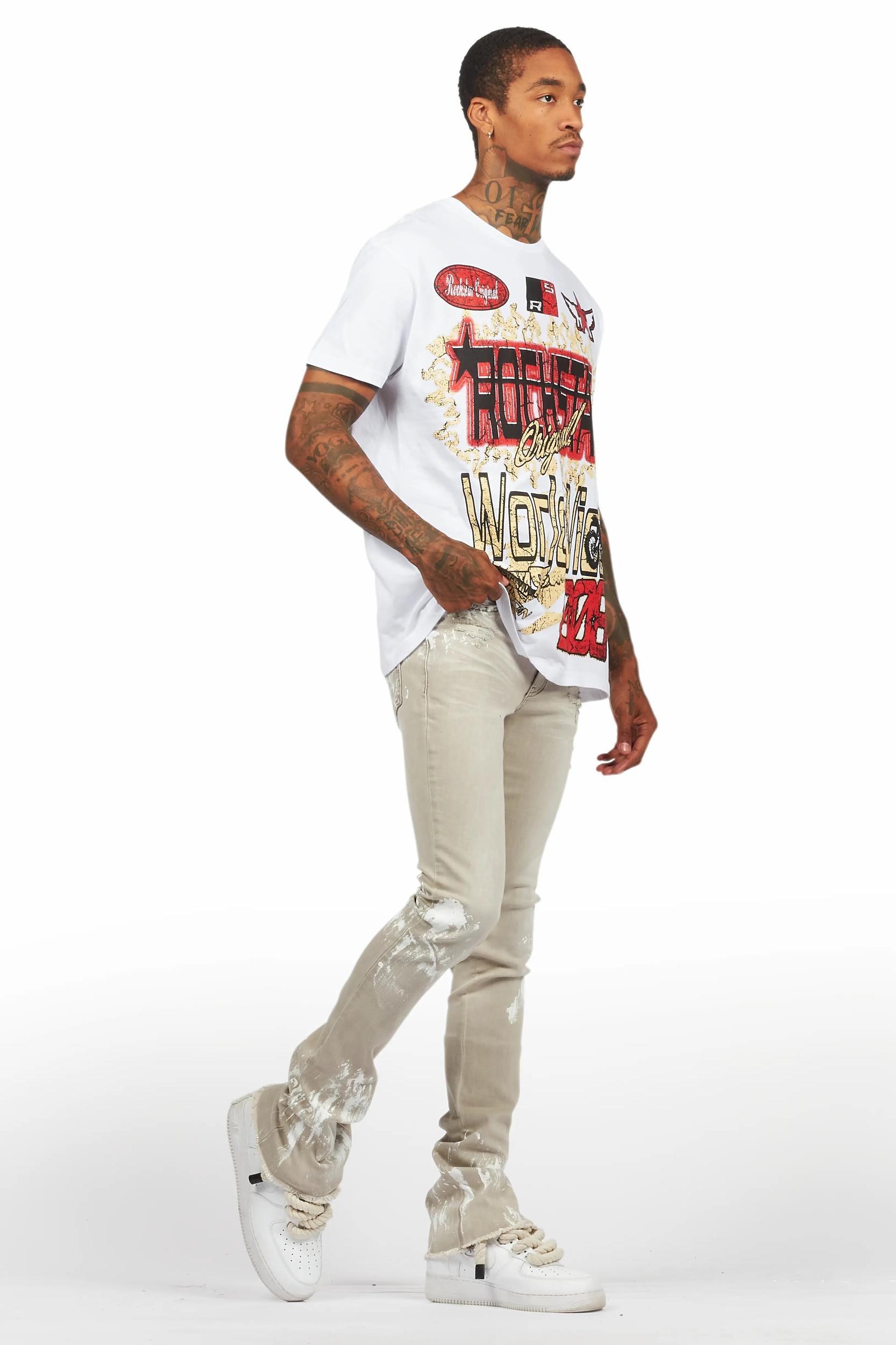 Deangelo White Graphic T-Shirt Male Product Image