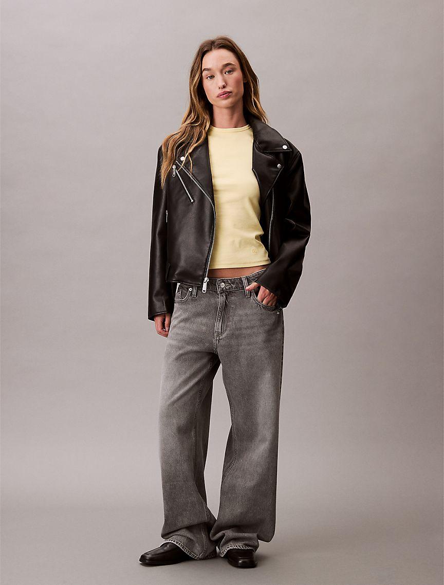 Calvin Klein Womens Cotton Contour Rib T-Shirt - Yellow Product Image