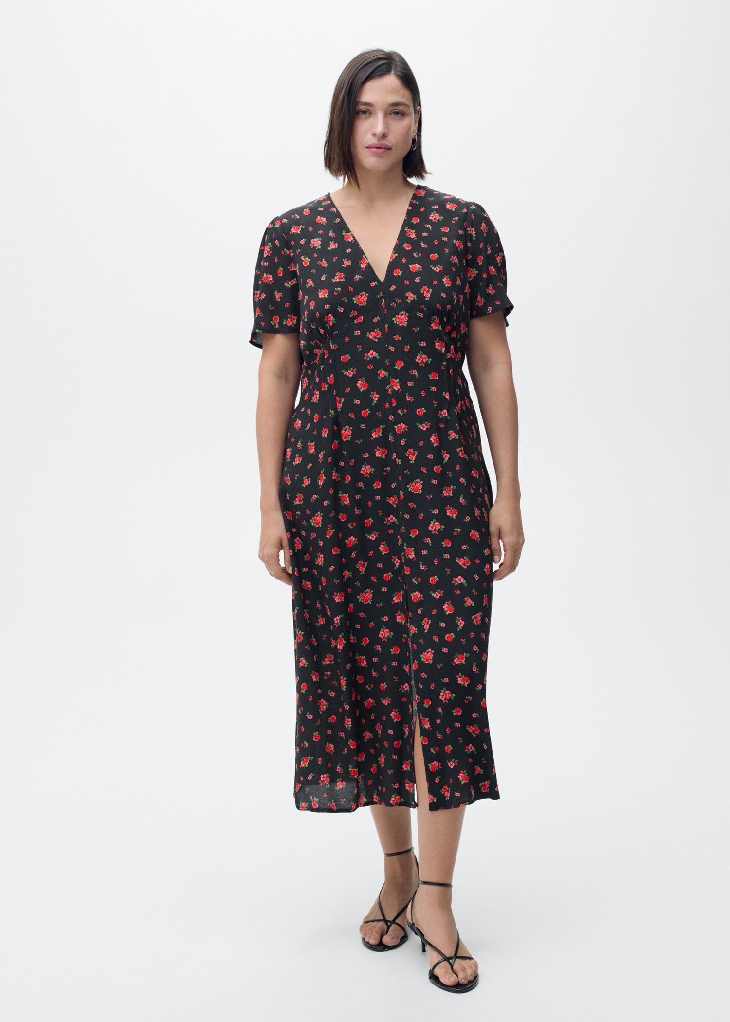 Midi floral dress - Women | MANGO USA Product Image