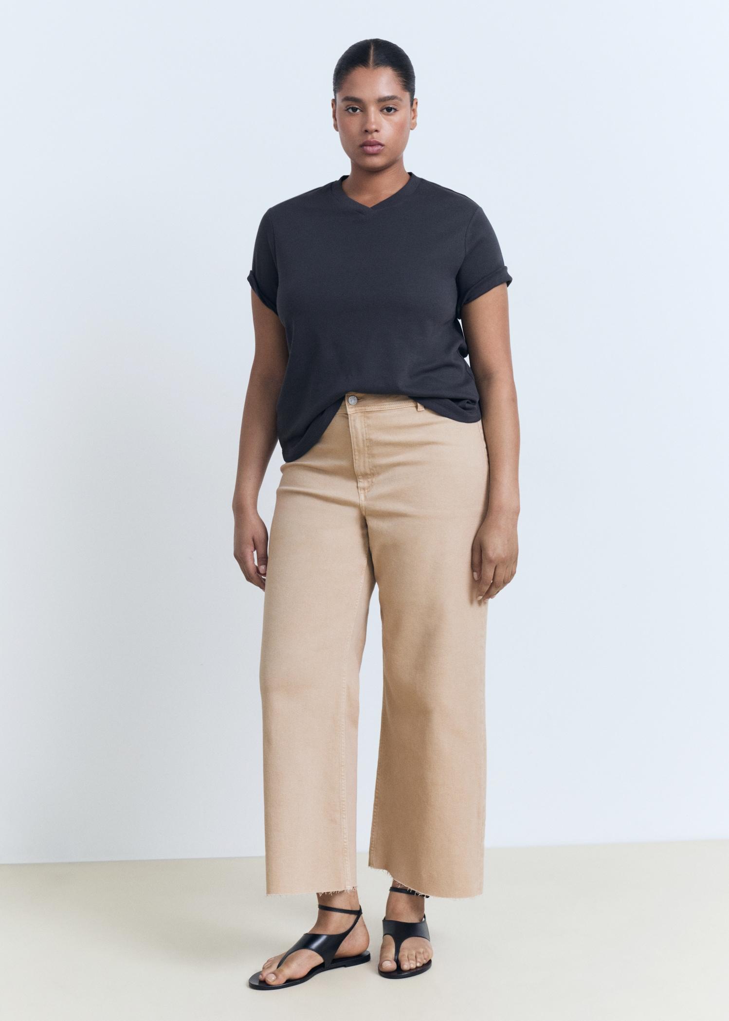 Catherin culotte high-rise jeans - Women | MANGO USA Product Image
