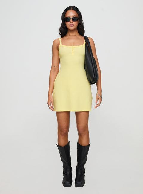 Baseline Rib Mini Dress Yellow Product Image