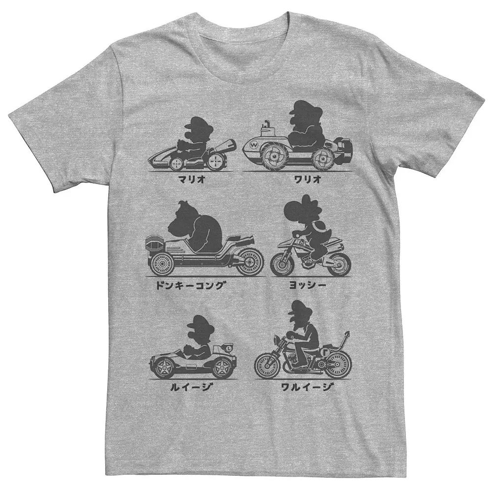 Men's Nintendo Mario Kart Racers Silhouette Kanji Style Tee,  Product Image