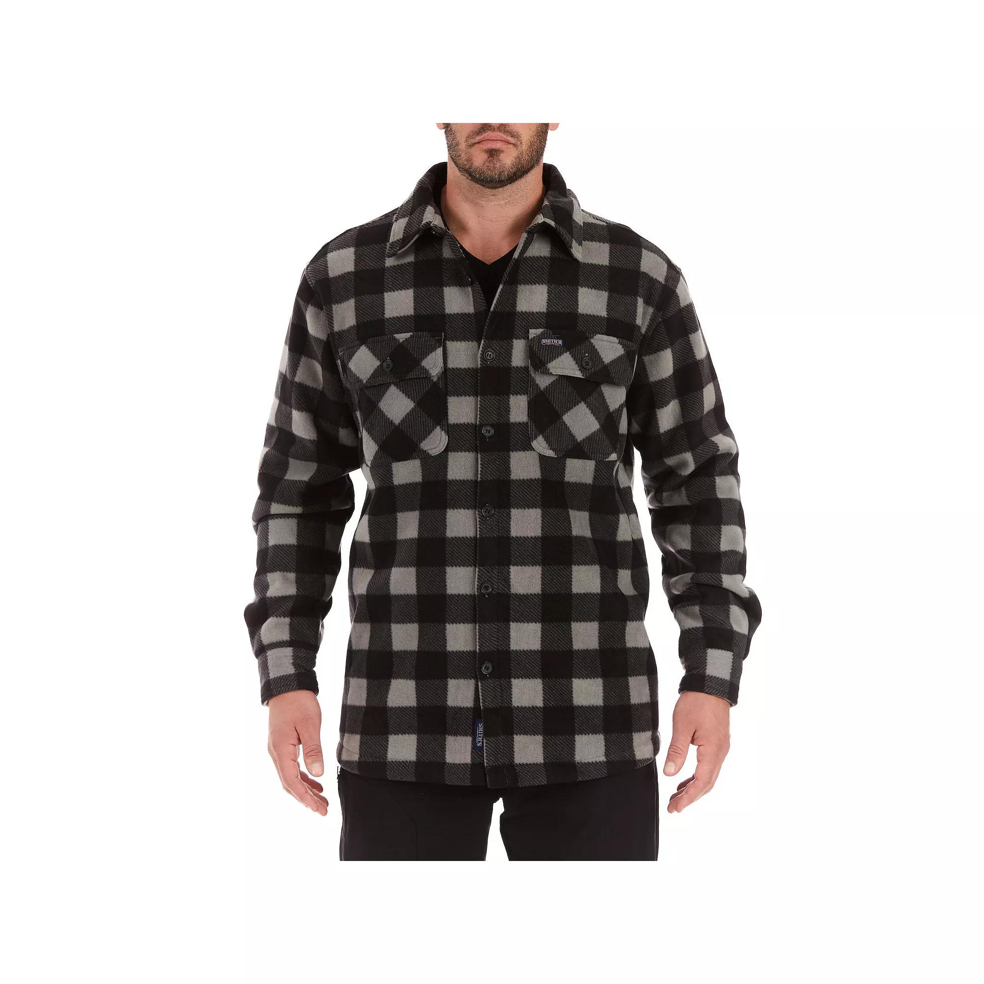 Mens Smiths Workwear Sherpa-Lined Plaid Microfleece Shirt Jacket Product Image