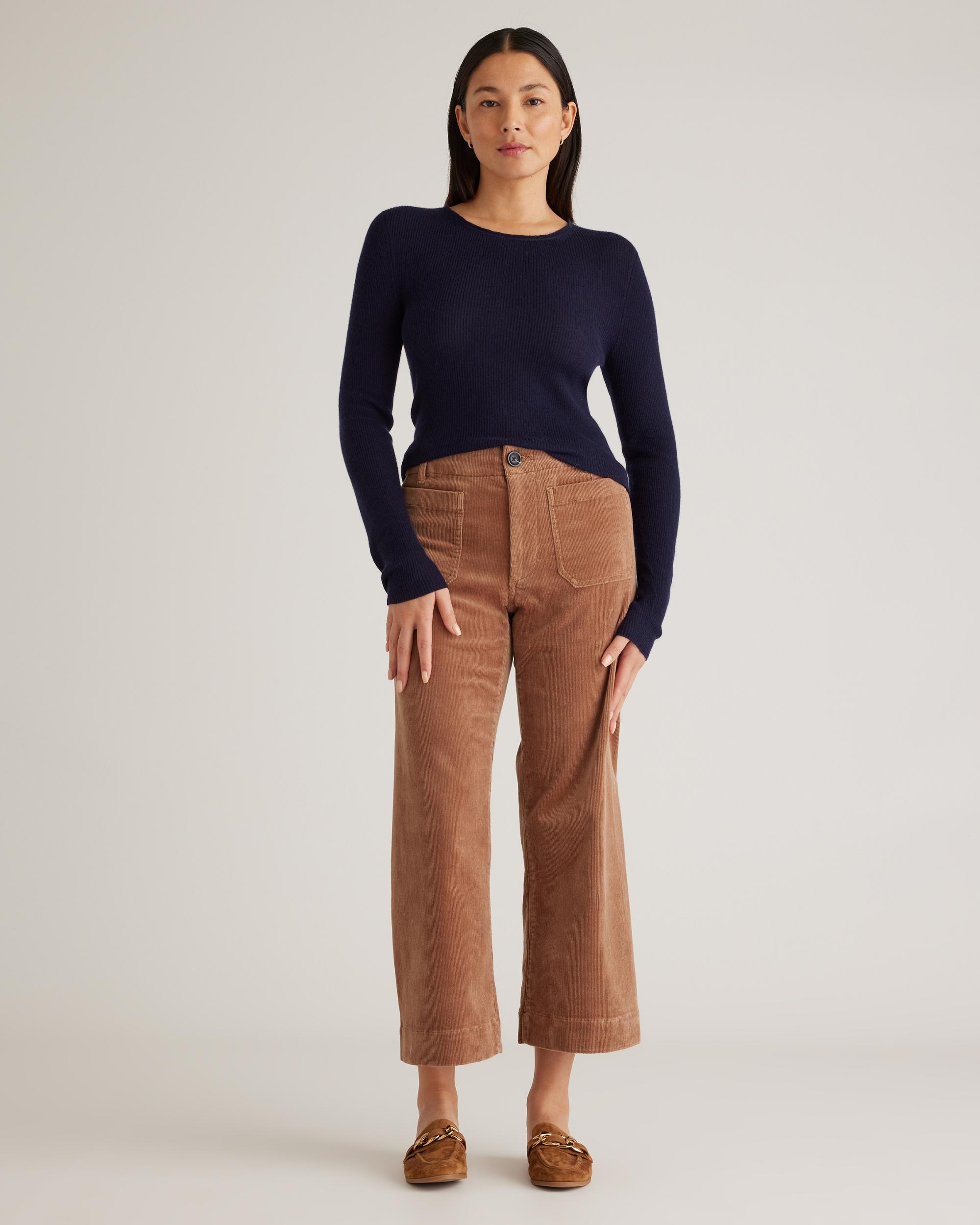 Quince | Women's Featherweight Cashmere Ribbed Crewneck Sweater Size XS Product Image