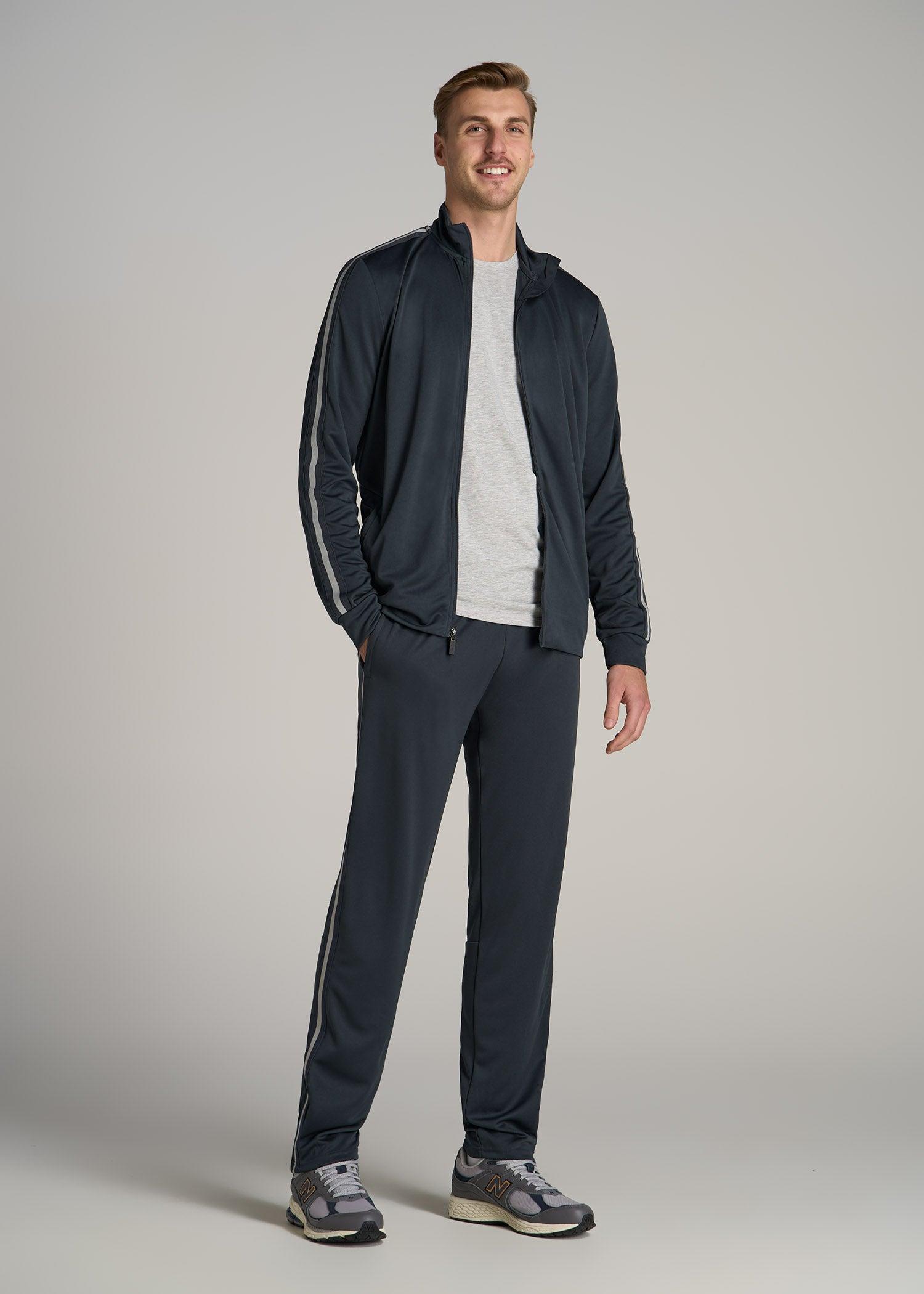 Athletic Stripe Tall Men's Jacket in Storm Grey Stripe Male Product Image