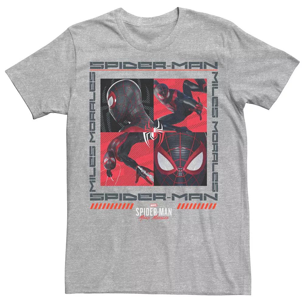 Men's Marvel Spider-Man Miles Morales Box Up Tee, Size: Medium, Athletic Grey Product Image