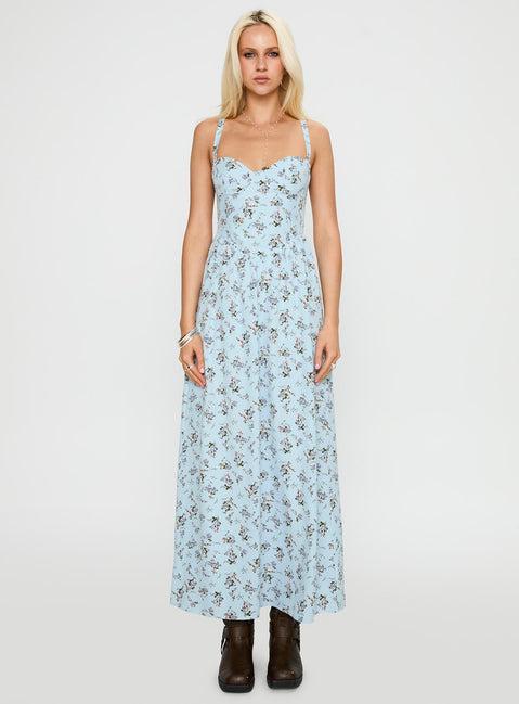 Izebella Maxi Dress Blue Floral Product Image