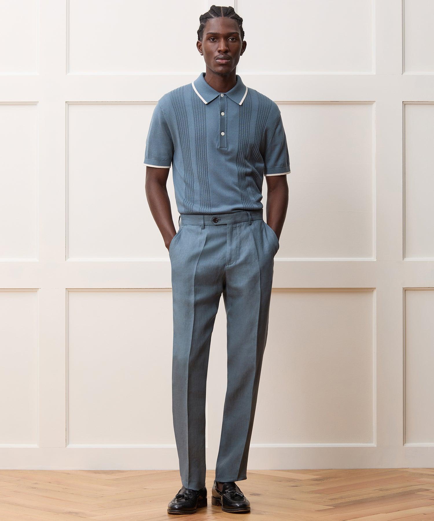 Silk-Cotton Tipped Sweater Polo Product Image