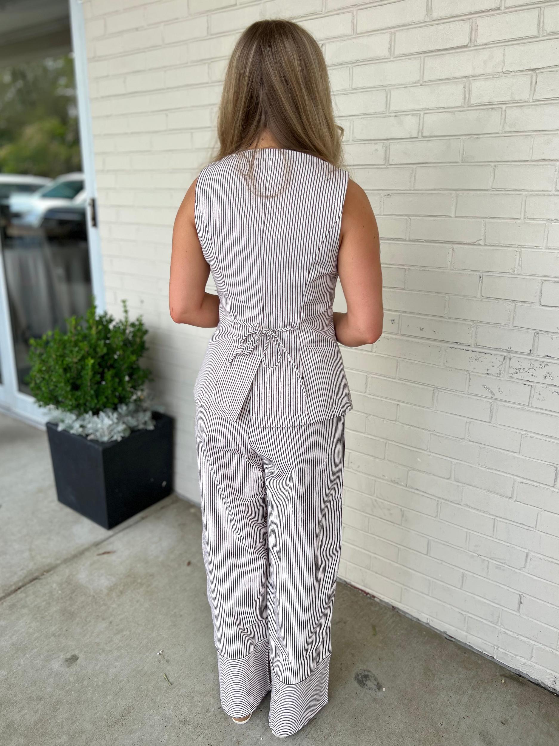 Valerie Wide Leg Striped Pants Product Image