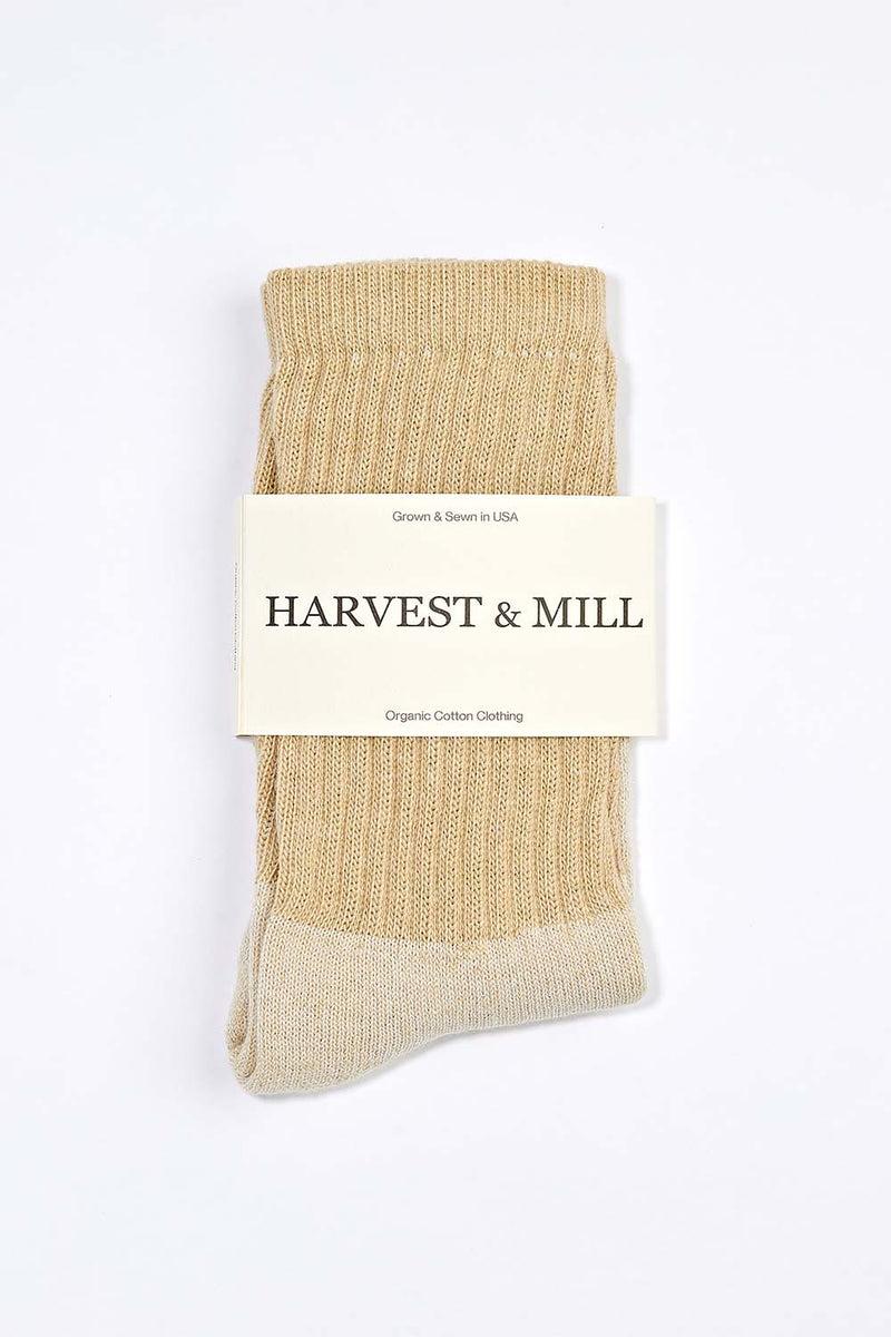 Women's 6 Pack Organic Cotton Socks Tan-Green Crew Product Image