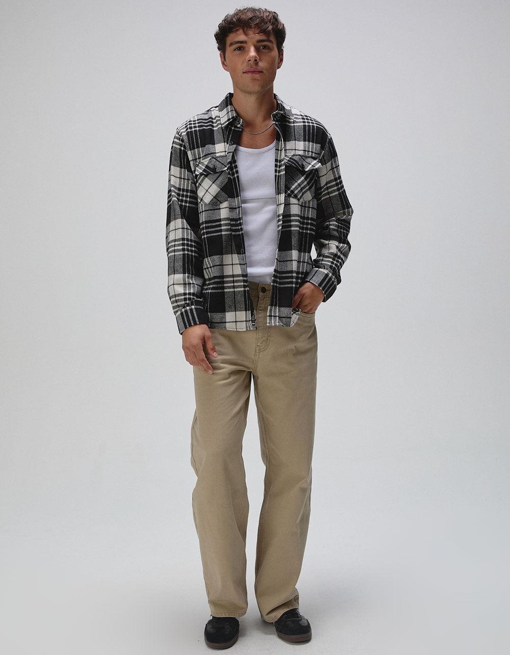 RSQ Mens Plaid Flannel - WHT/BLK Product Image