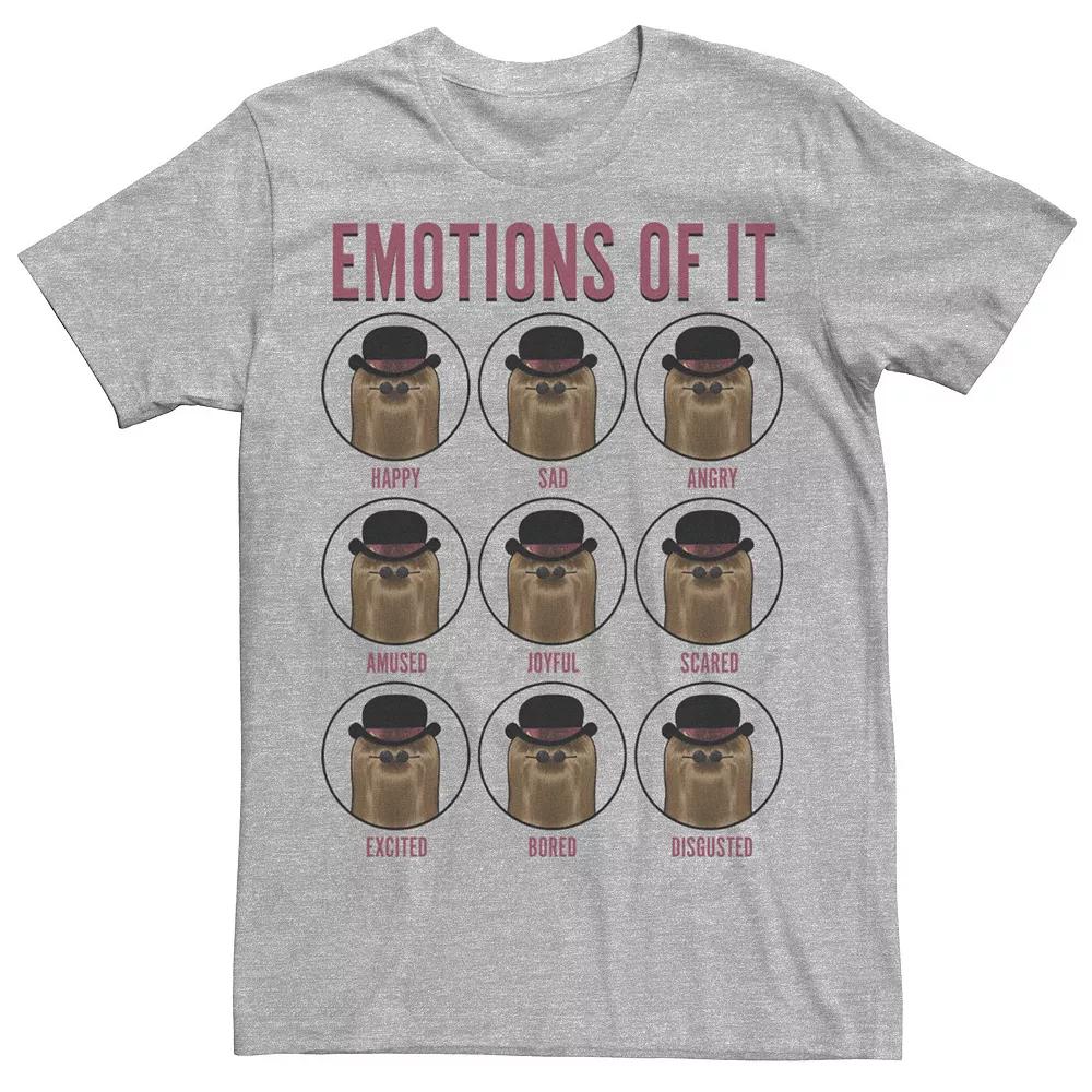 Men's The Addams Family Emotions Of Cousin It Tee, Size: 3XL, Athletic Grey Product Image