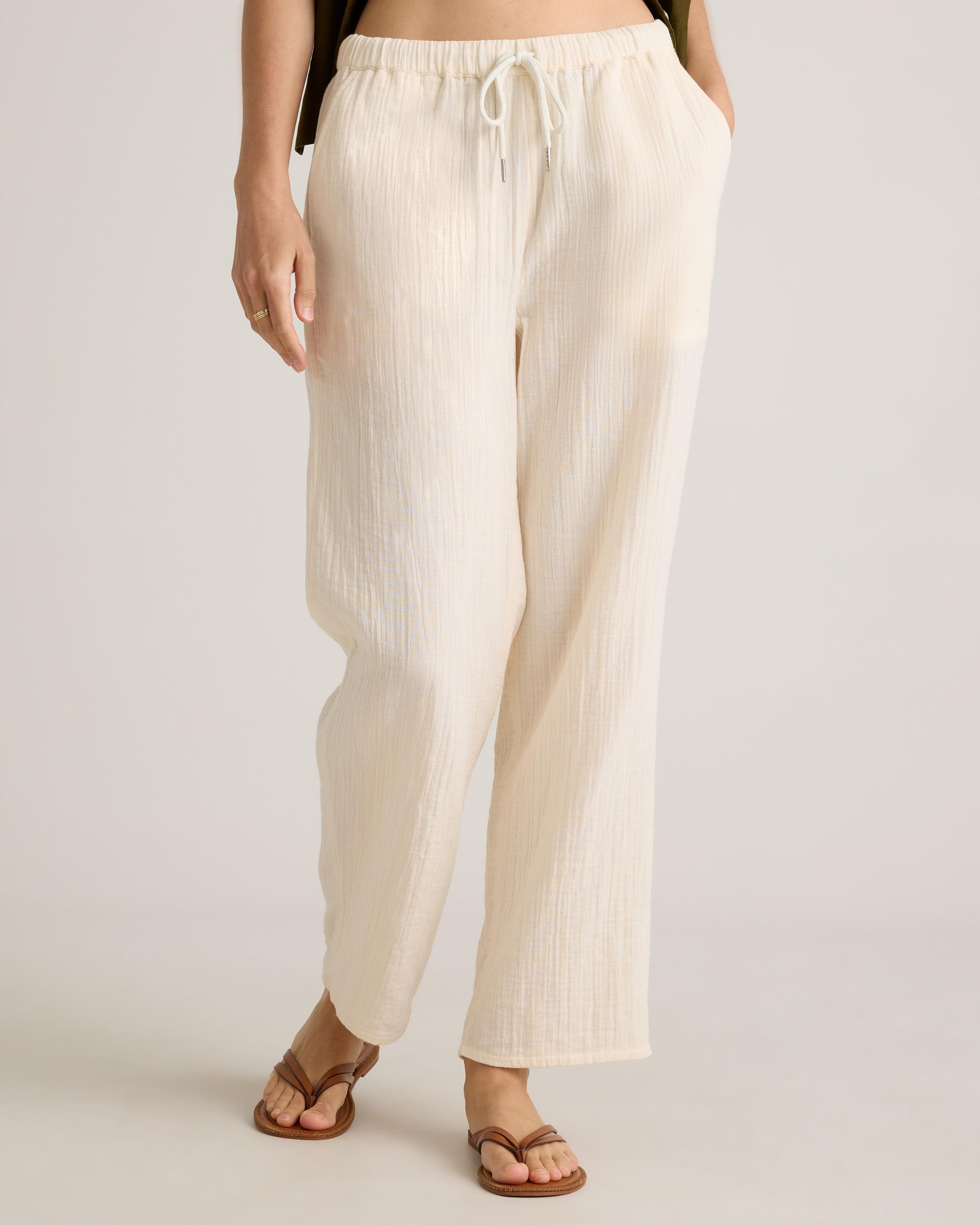 Quince | Women's Gauze Straight Leg Pants Organic Cotton Product Image