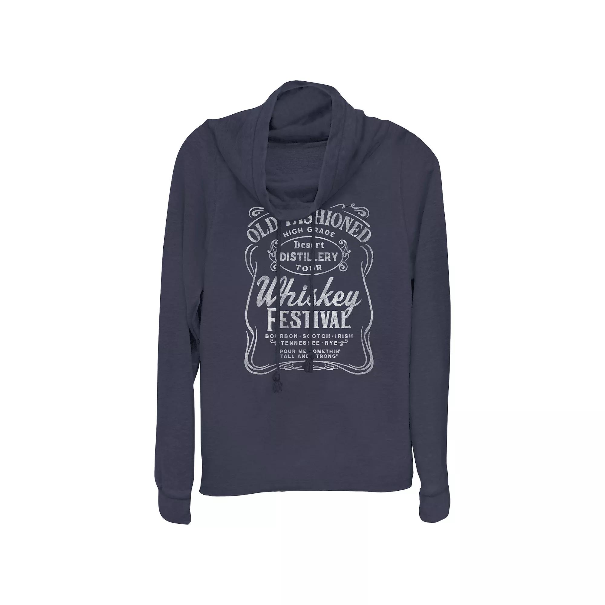 Women's Plus Old Fashioned Whiskey Festival Cowlneck Graphic Lightweight Long Sleeve,  Product Image