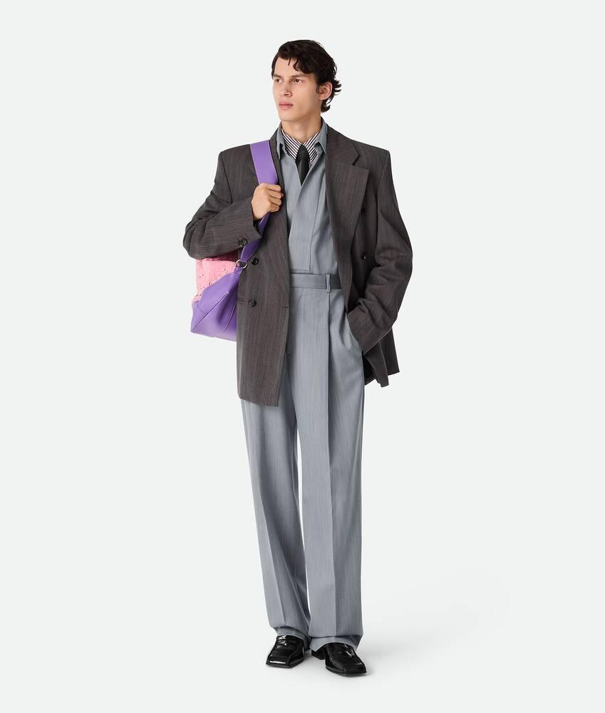 Men's Wool Subtle Chevron Wide Leg Trousers in Dark opal/beige melange Product Image