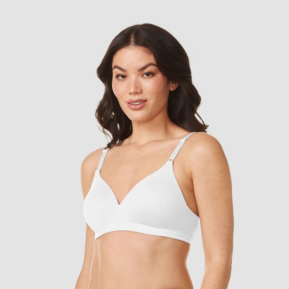 Simply Perfect by Warner's Women's Supersoft Wirefree Bra RM1691T - 36C White: Medium Support, Padded, Adjustable Straps Product Image