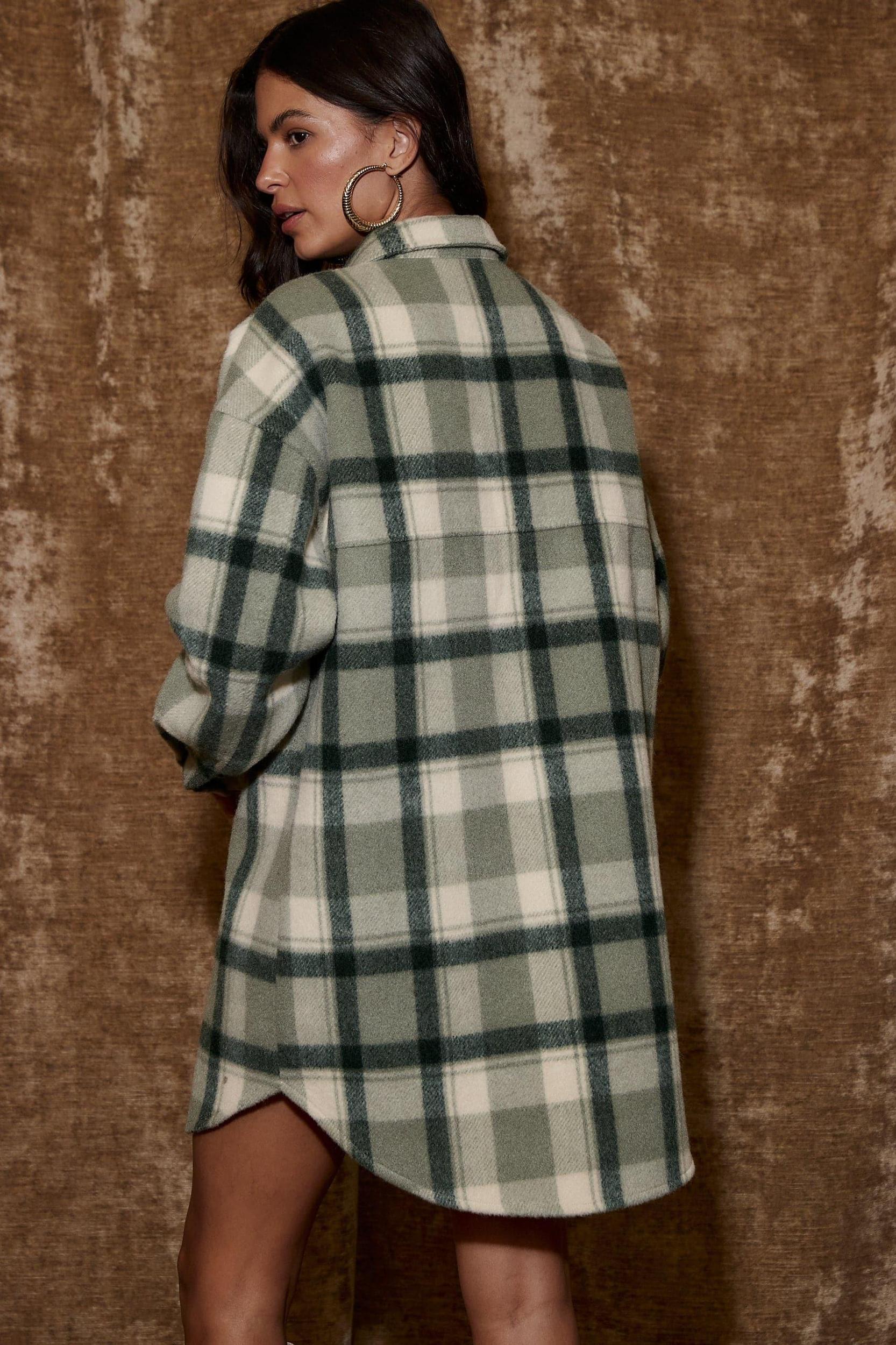Kellan Emerald Plaid Mini Dress Product Image