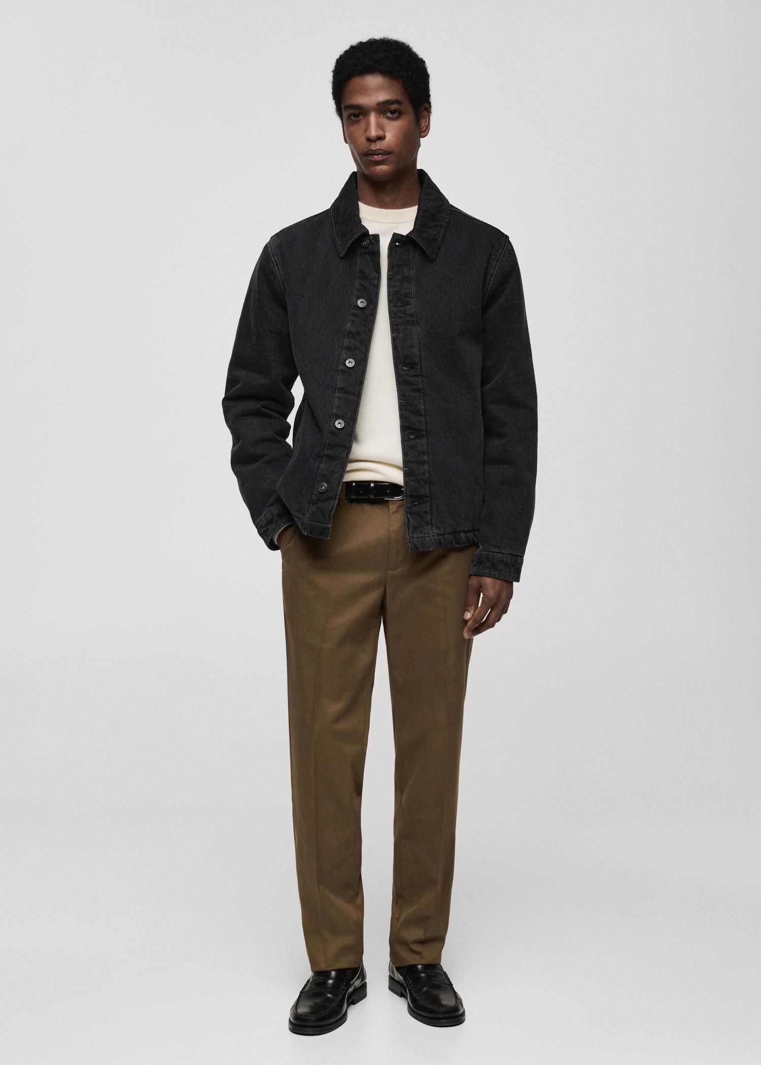 Dark-wash denim jacket - Men | MANGO USA Product Image