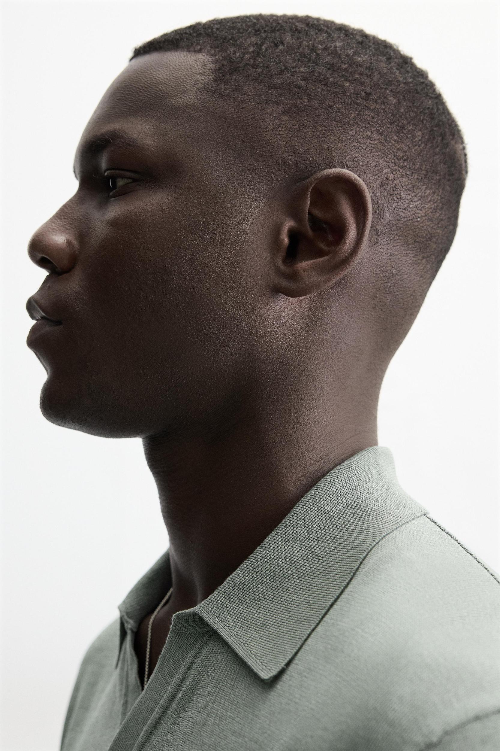 COTTON-SILK KNIT POLO SHIRT Product Image