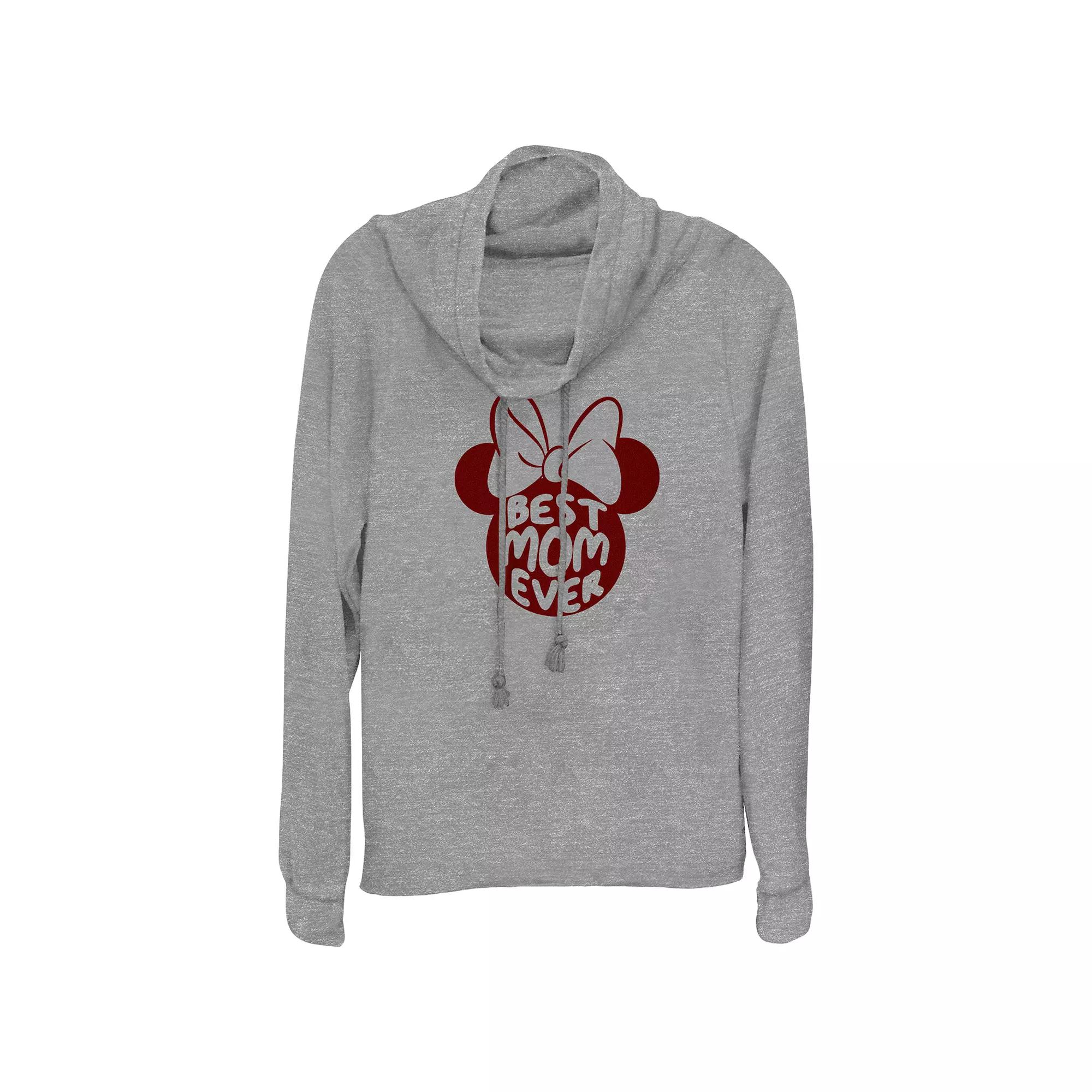 Disney's Minnie Mouse Best Mom Ever Women's Cowlneck Graphic Lightweight Long Sleeve,  Product Image