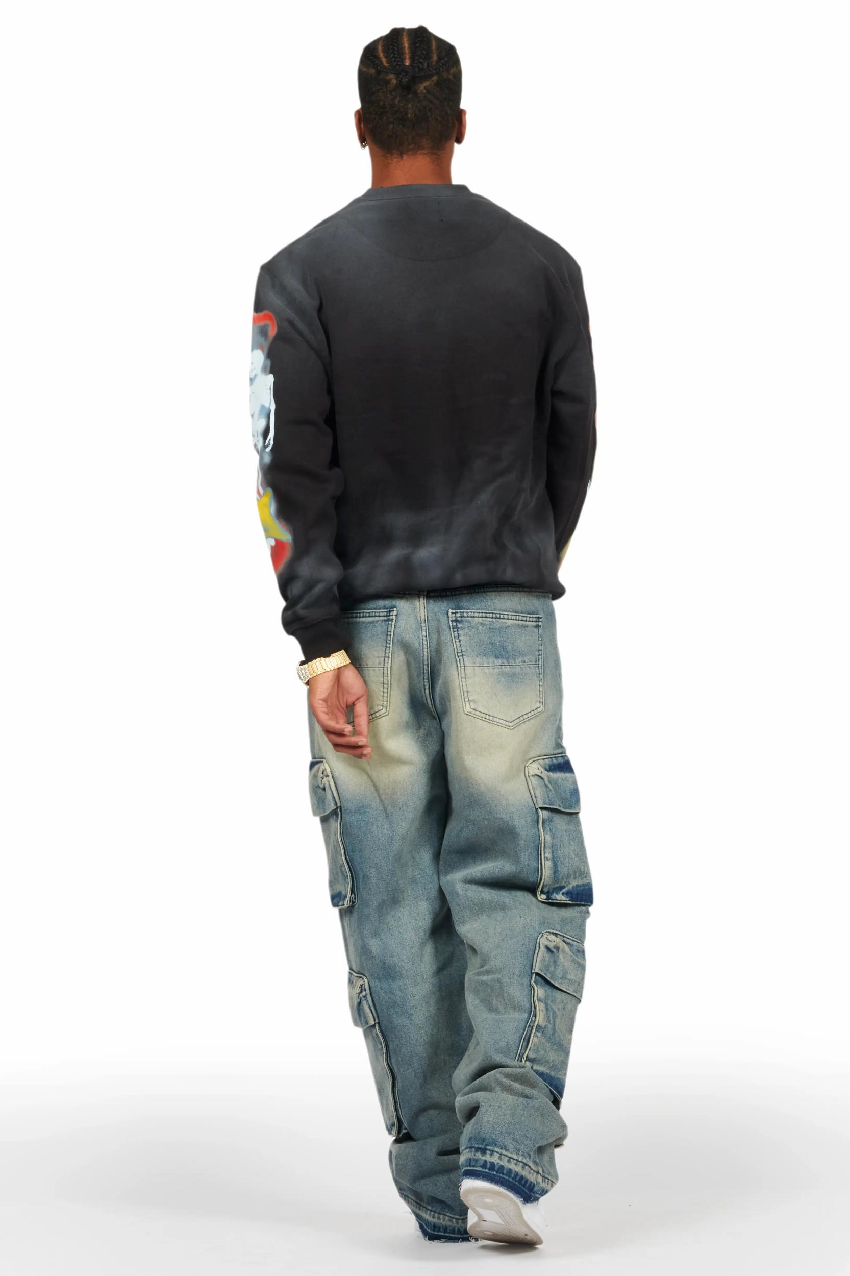 Peppe Blue Baggy Fit Jean Male Product Image