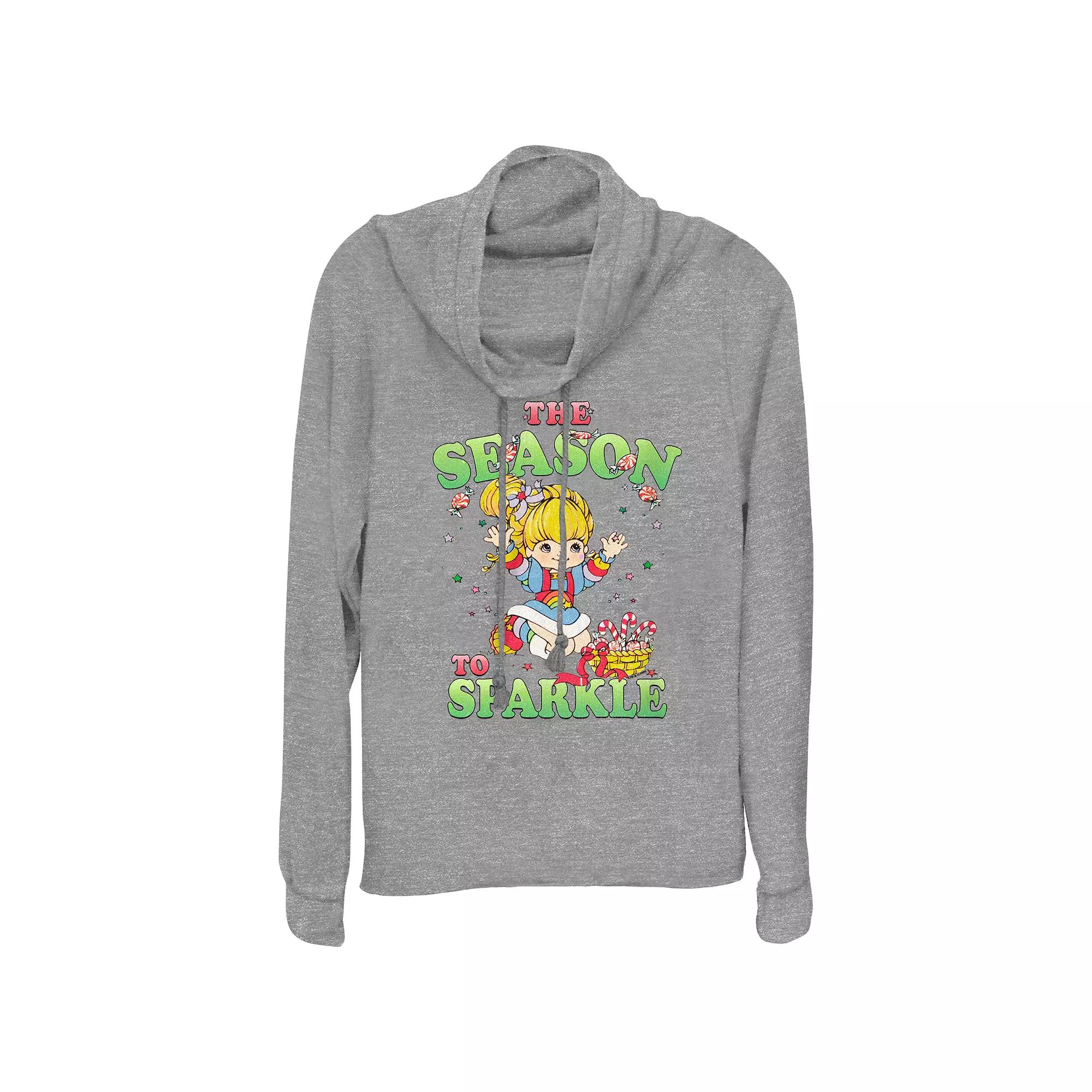 Women's Rainbow Brite The Season To Sparkle Cowlneck Graphic Lightweight Long Sleeve,  Product Image