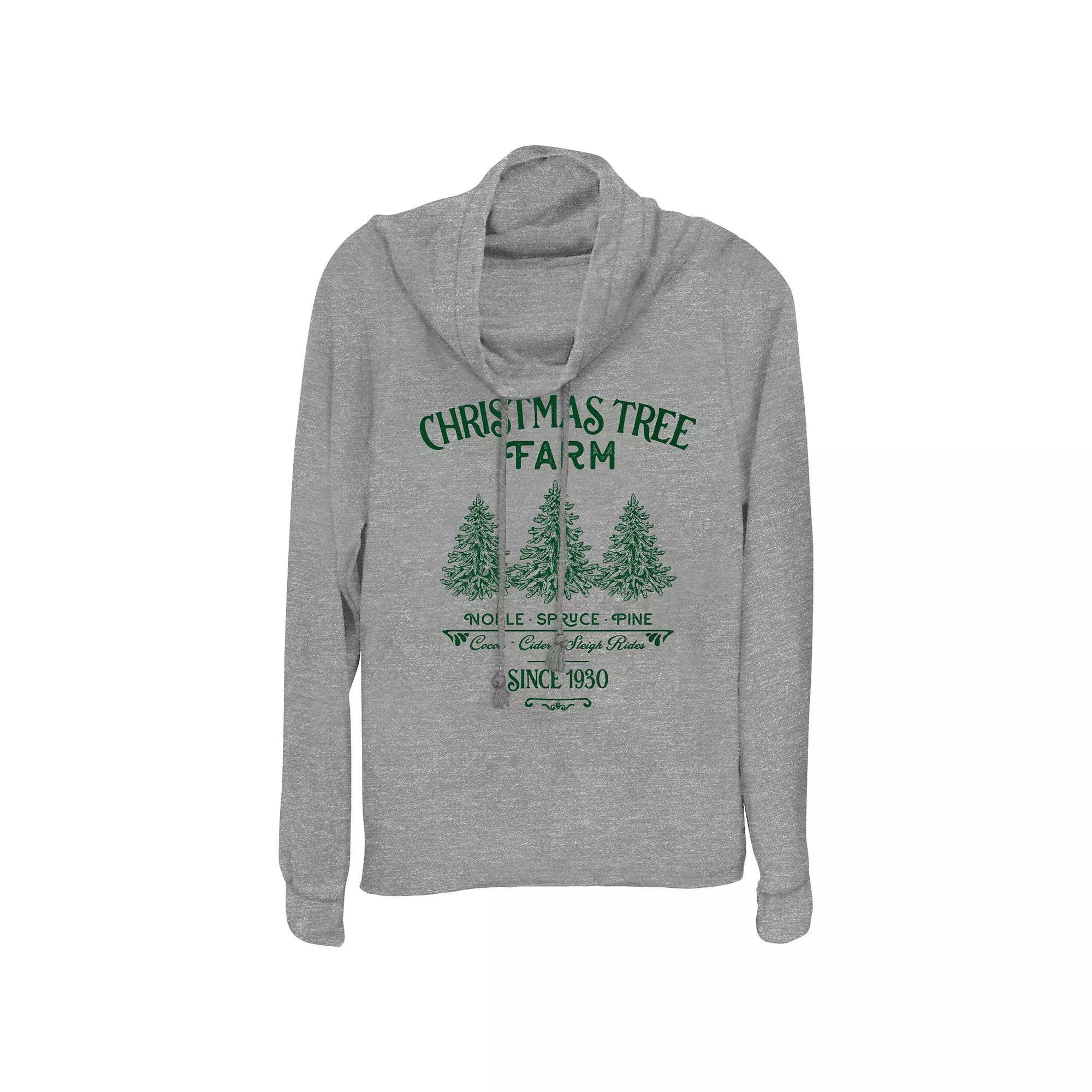 Women's Christmas Tree Farm Since 1930 Cowlneck Graphic Lightweight Long Sleeve,  Product Image
