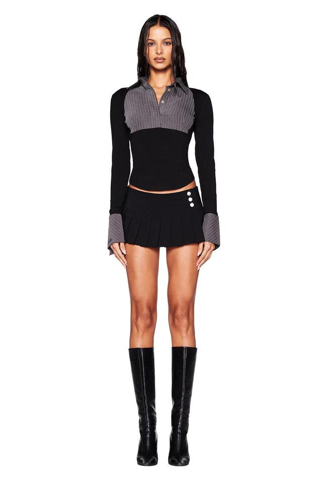 SHARAH TOP - BLACK : GREY Product Image