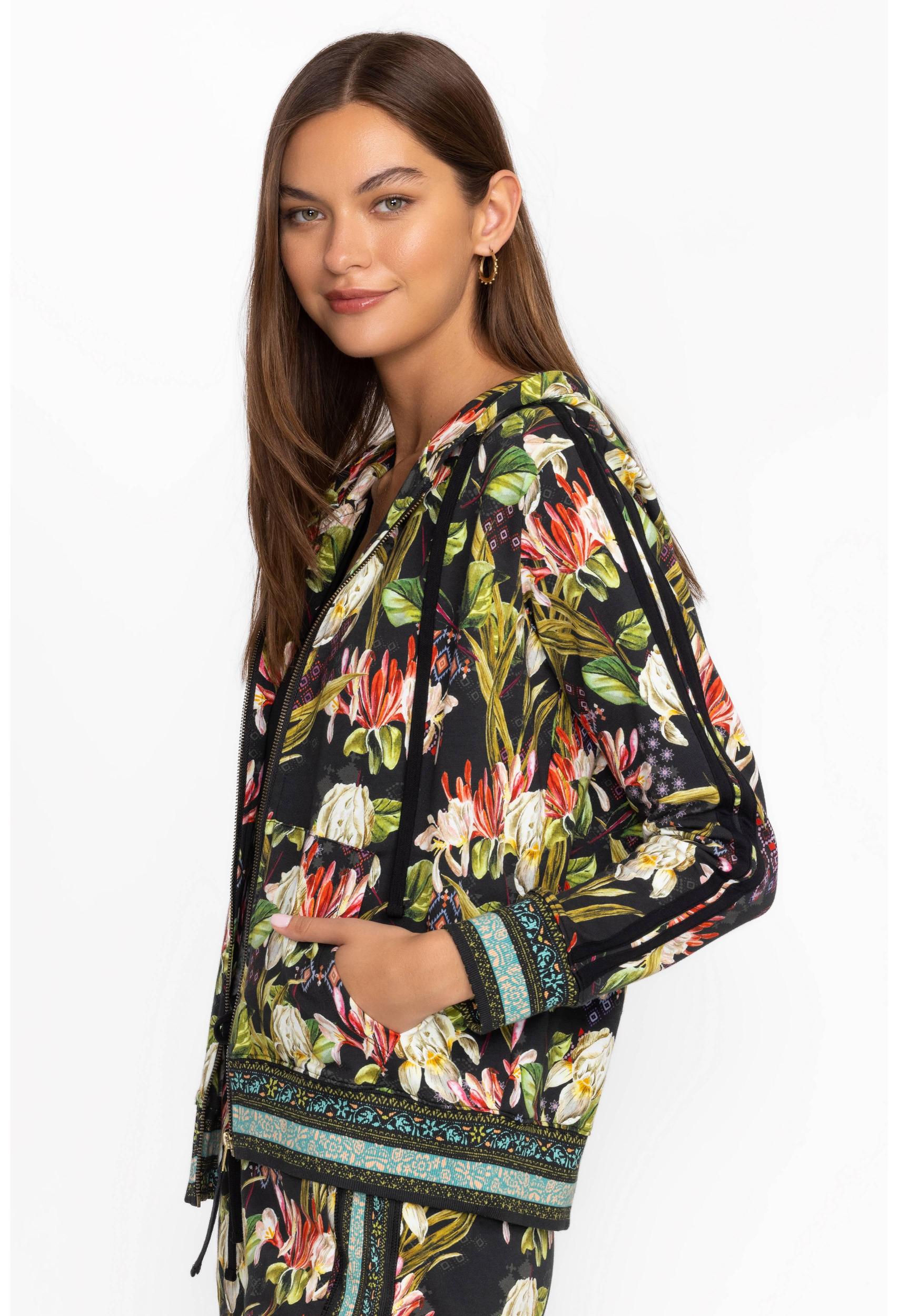 JOHNNY WAS ZIP FRONT HOODIE WITH TAPE -SALE Product Image