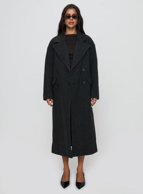 Night Shift Trench Coat Dark Grey Product Image