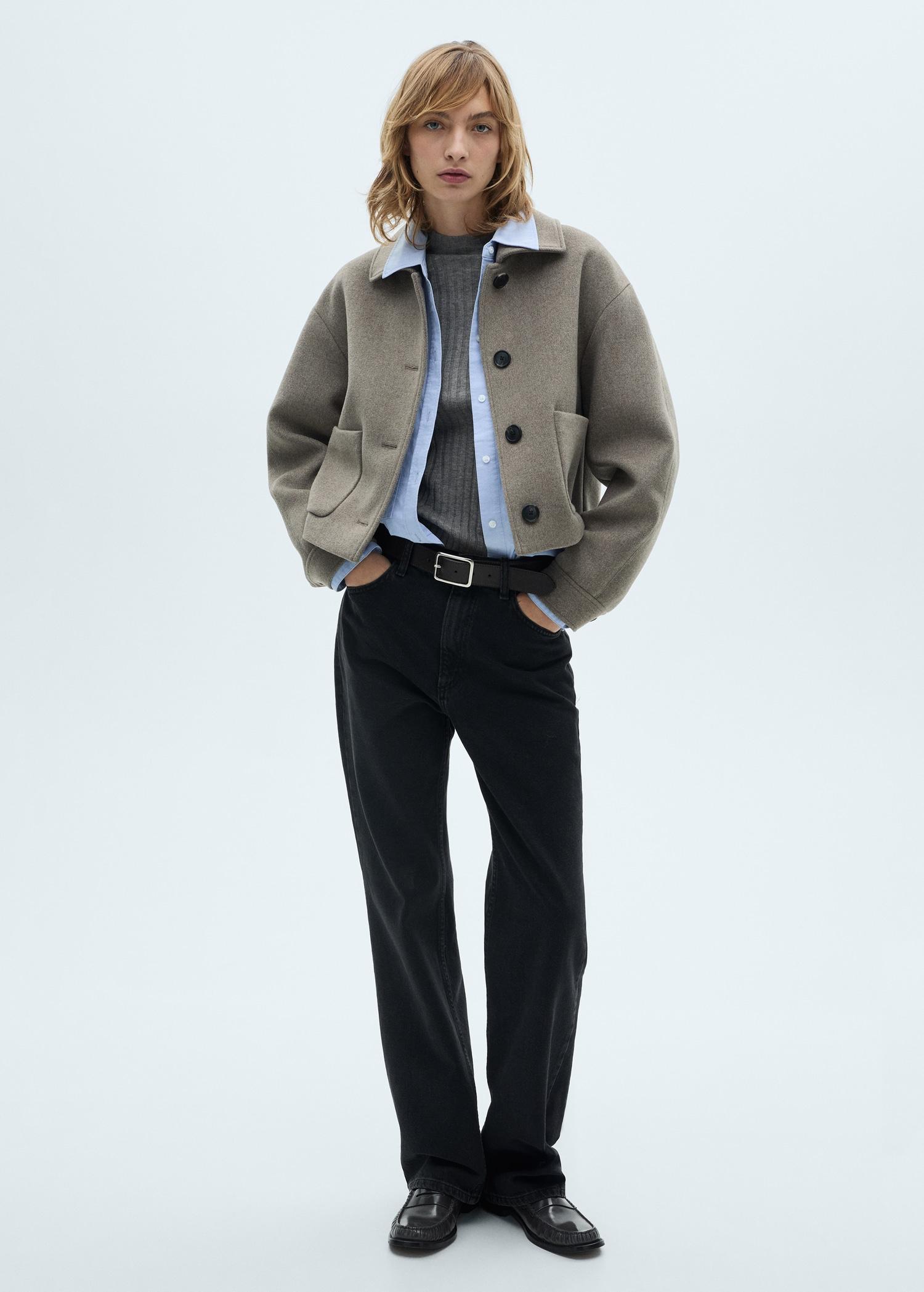 Ribbed sweater with perkins neck - Women | MANGO USA Product Image