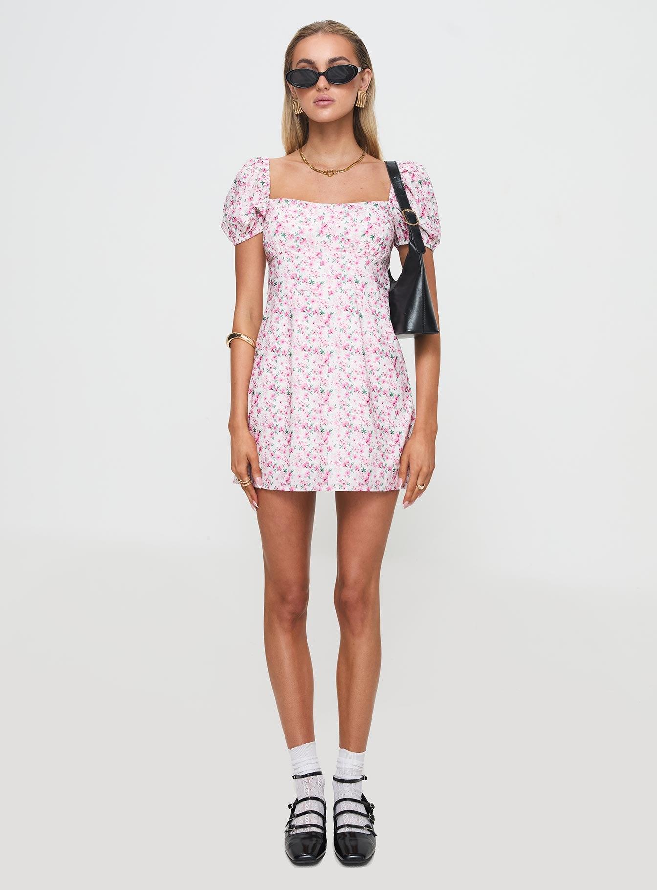 Hollen Mini Dress White Floral Product Image