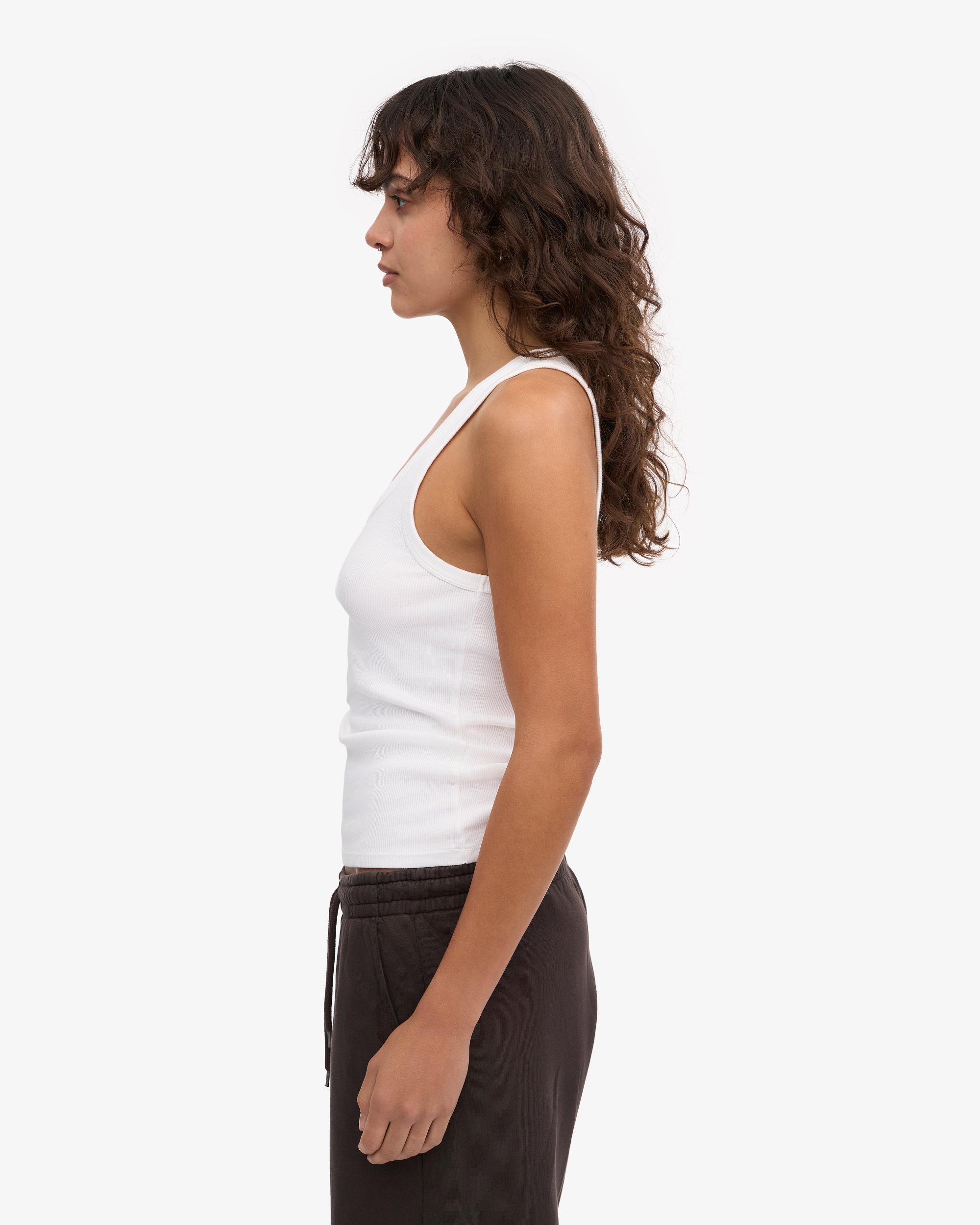 Women Organic Rib Tank Top - Optical White Product Image