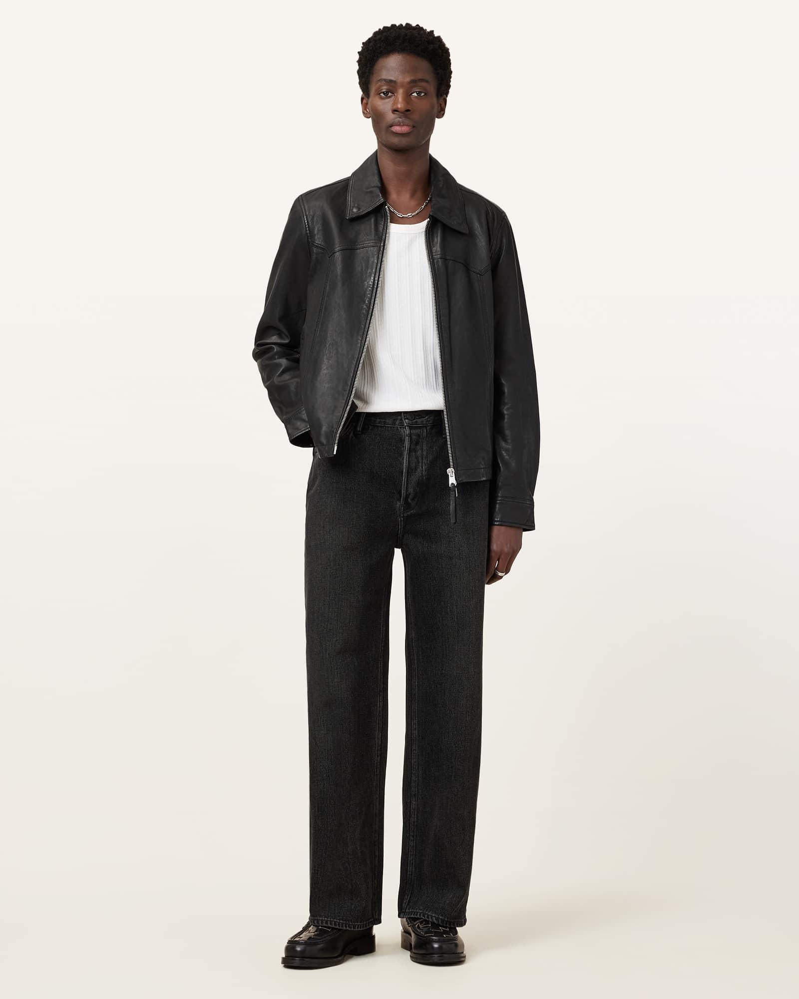 Lenny Loose Fit Wide Leg Denim Jeans Washed Black | ALLSAINTS US Product Image