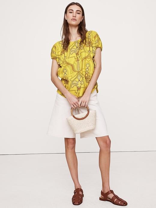 Oversized Linen Cinch Top Product Image