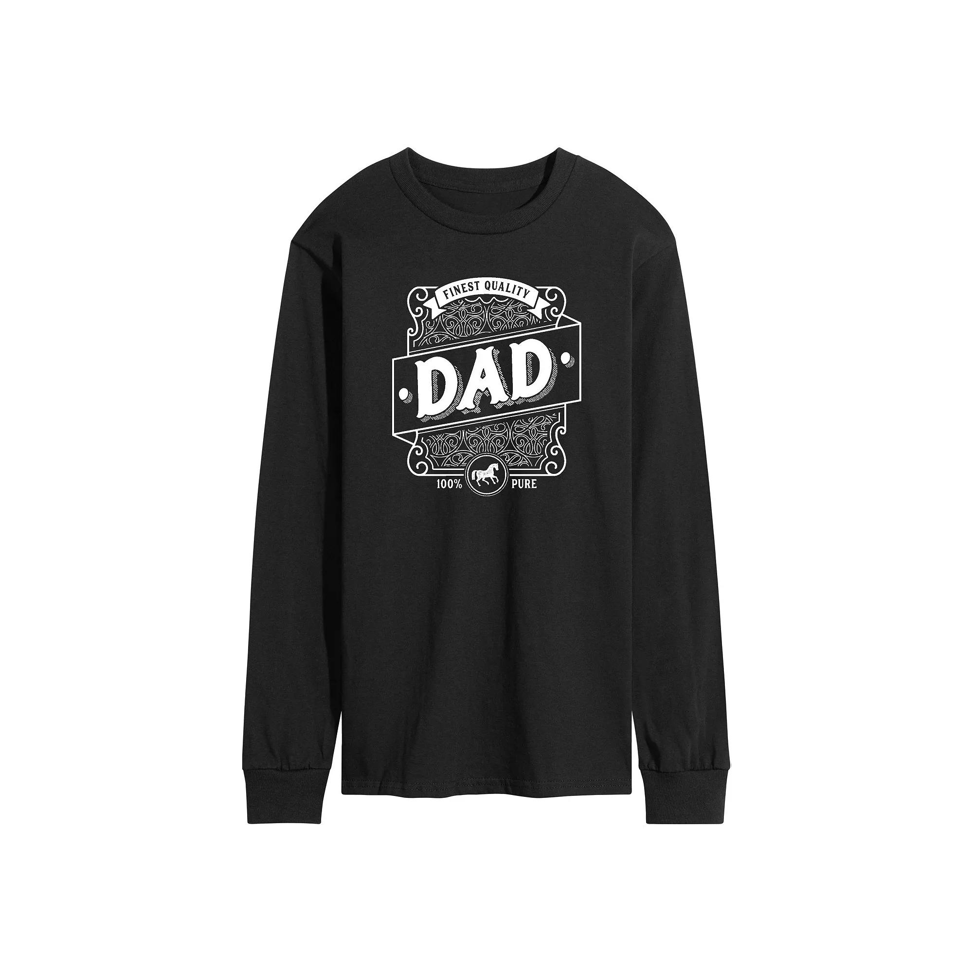 Men's Dad Liquor Label Long Sleeve Graphic Tee,  Product Image
