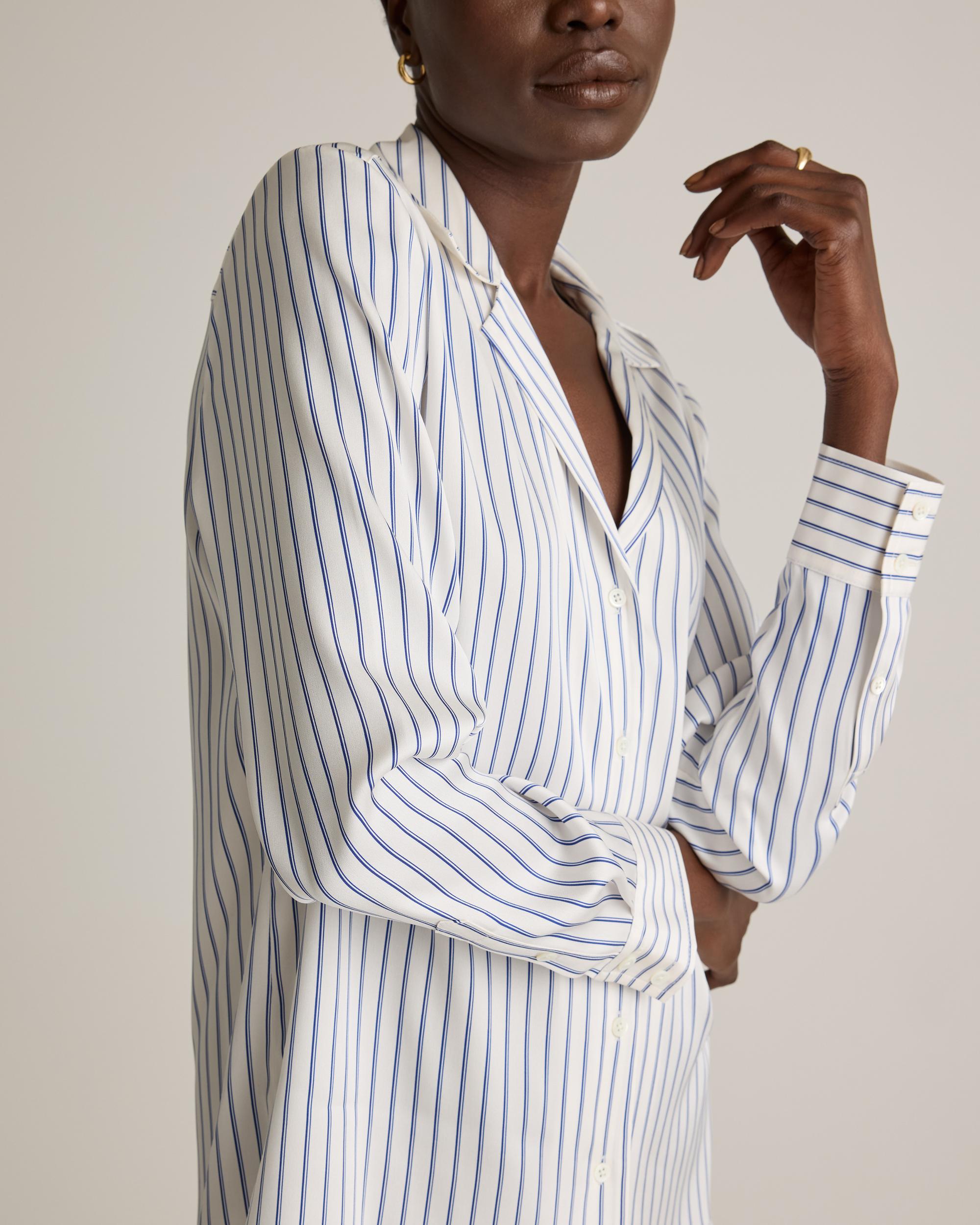 Quince | Women's Washable Stretch Silk Notch Collar Blouse Product Image