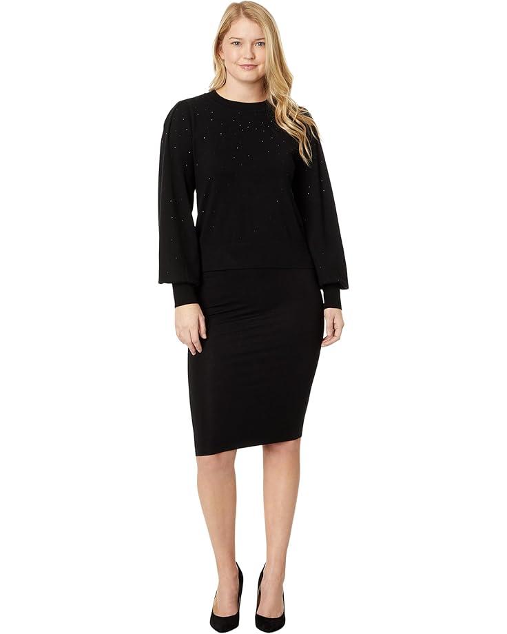 Women's DKNY Long Sleeve Crew Neck Mini Sequin Sweater Product Image