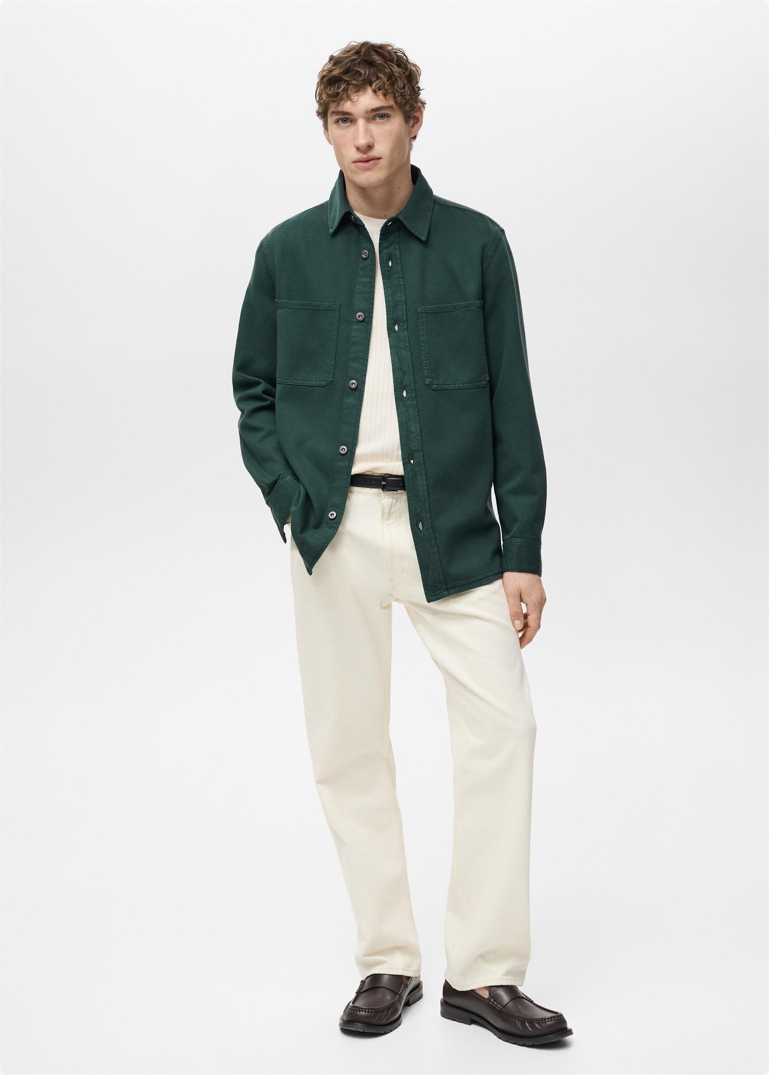 Tencel regular-fit overshirt - Men | MANGO USA Product Image