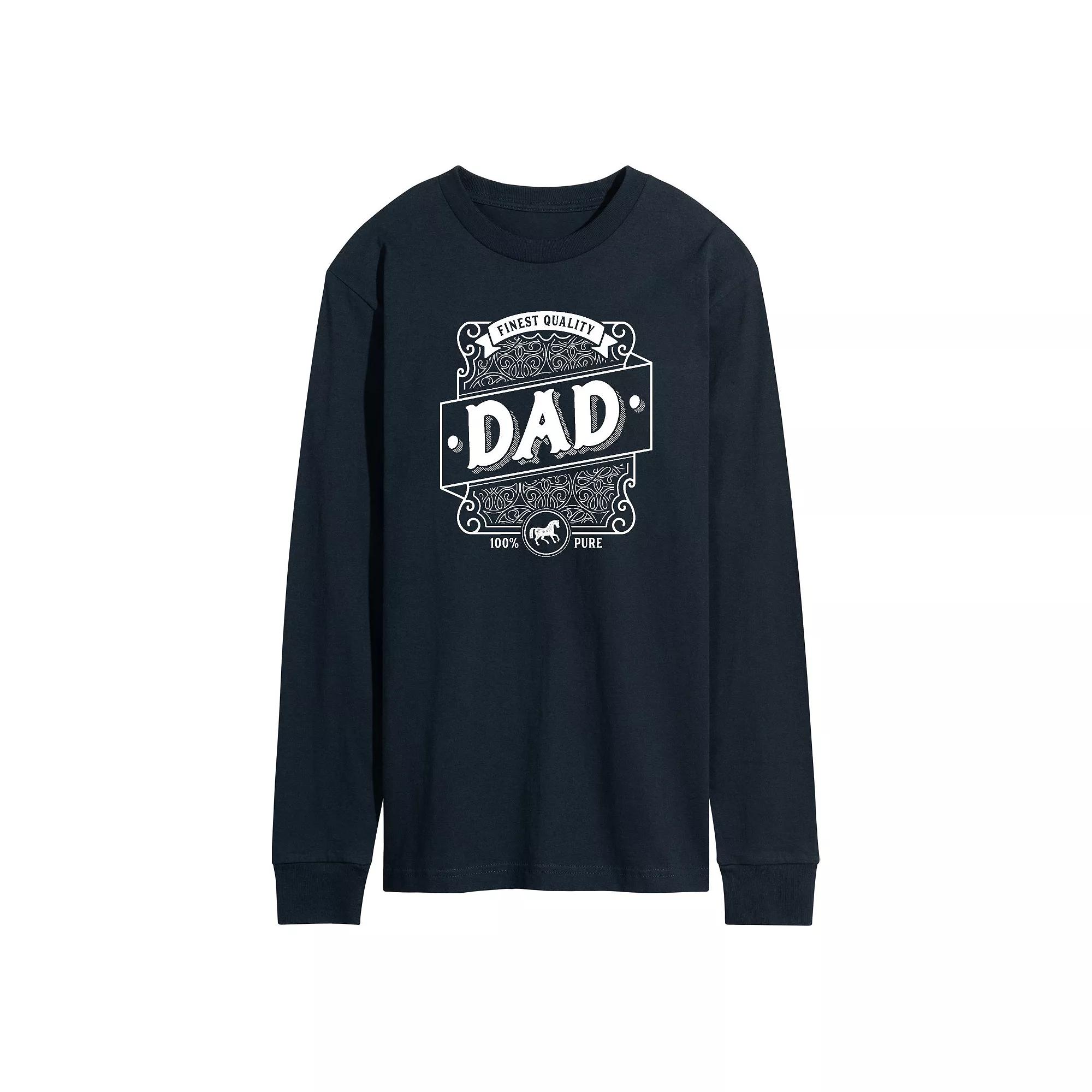 Men's Dad Liquor Label Long Sleeve Graphic Tee,  Product Image