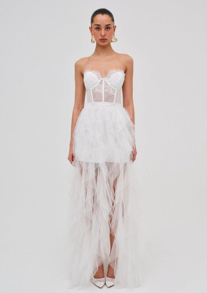 Bustier Gown — White Product Image
