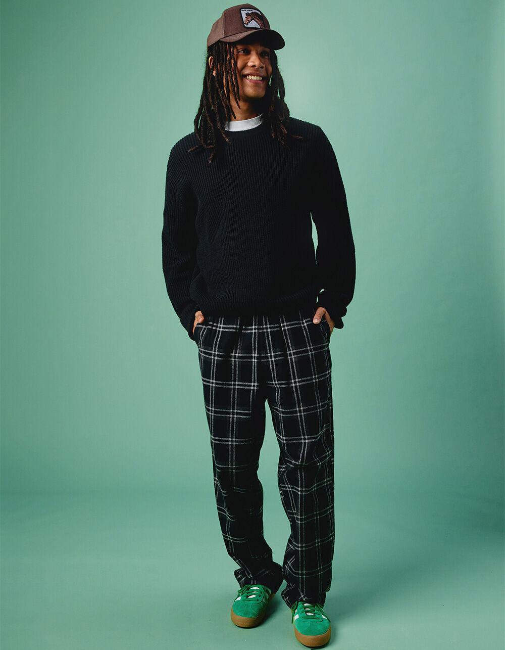 RSQ Mens Plaid Pajama Pants - WHT/GRAY Product Image