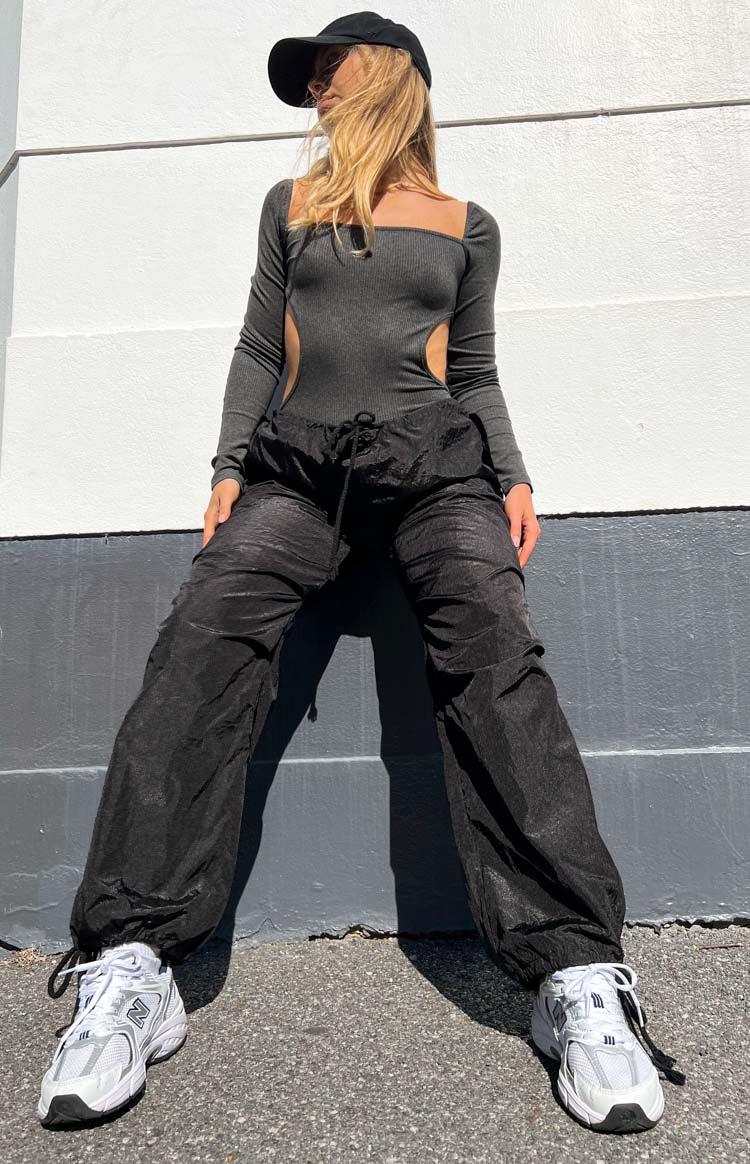 Davina Black Drawcord Pants Product Image