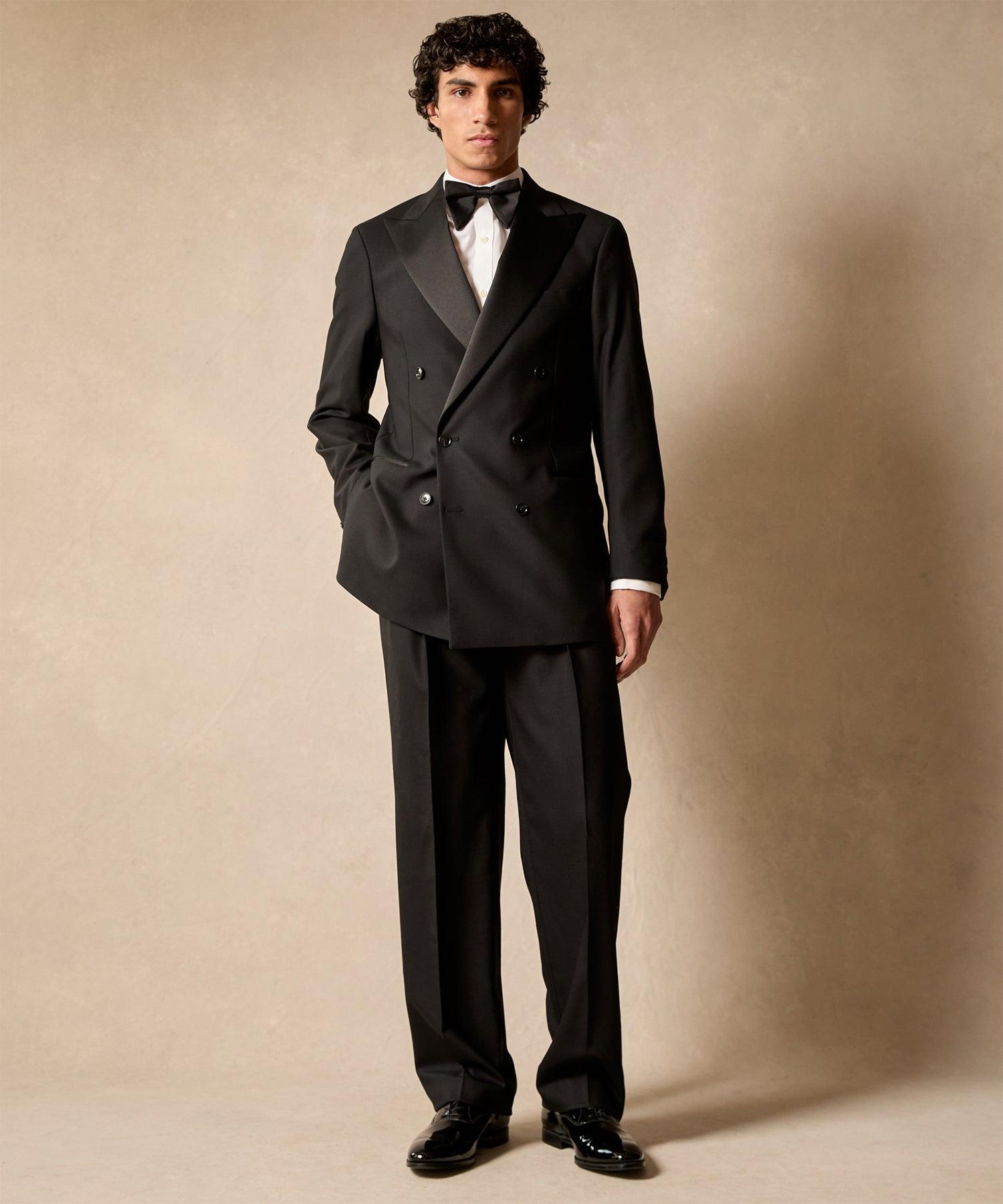Italian Wool Double-Breasted Tuxedo Jacket Product Image