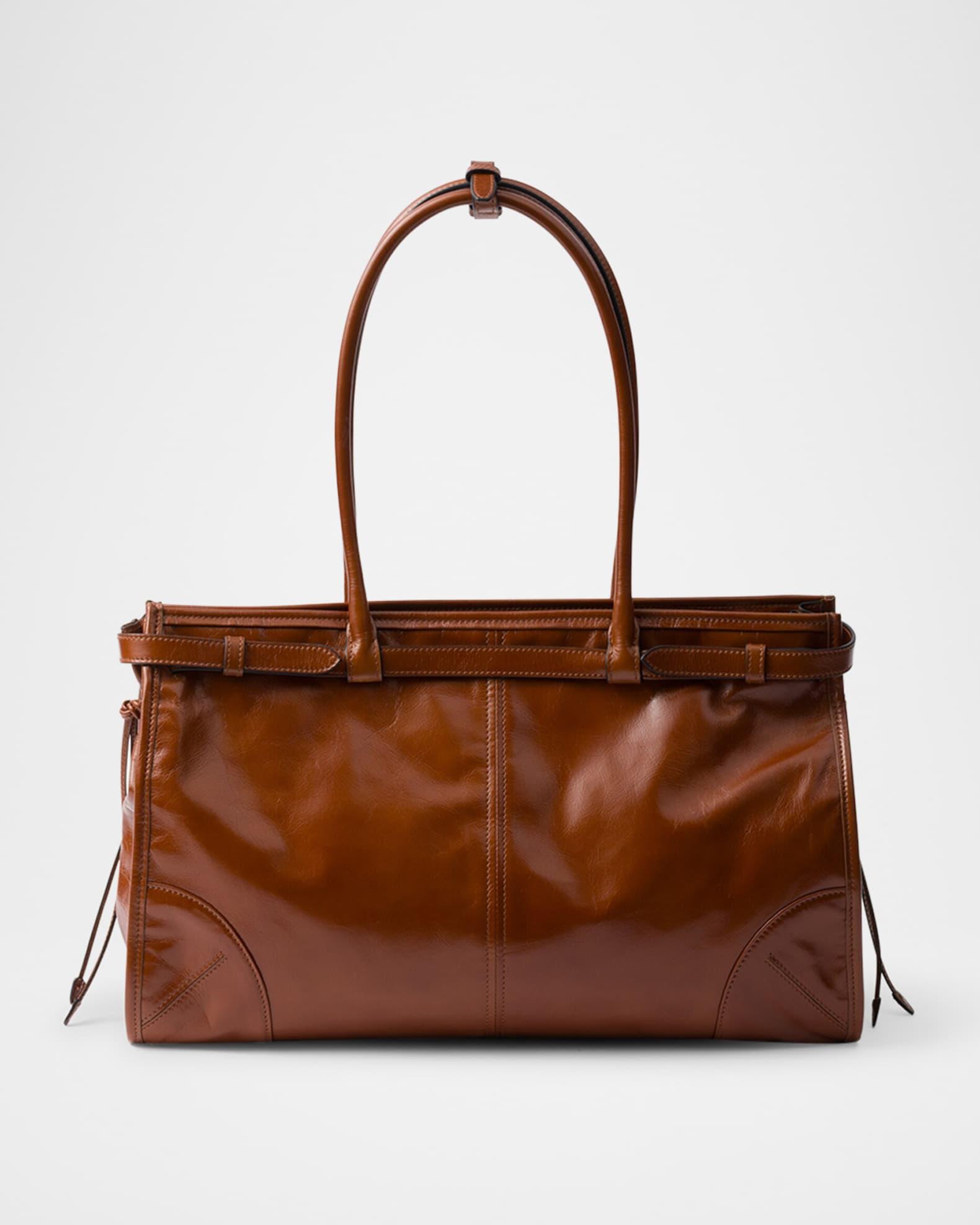 Large Buckle Leather Shoulder Bag Product Image