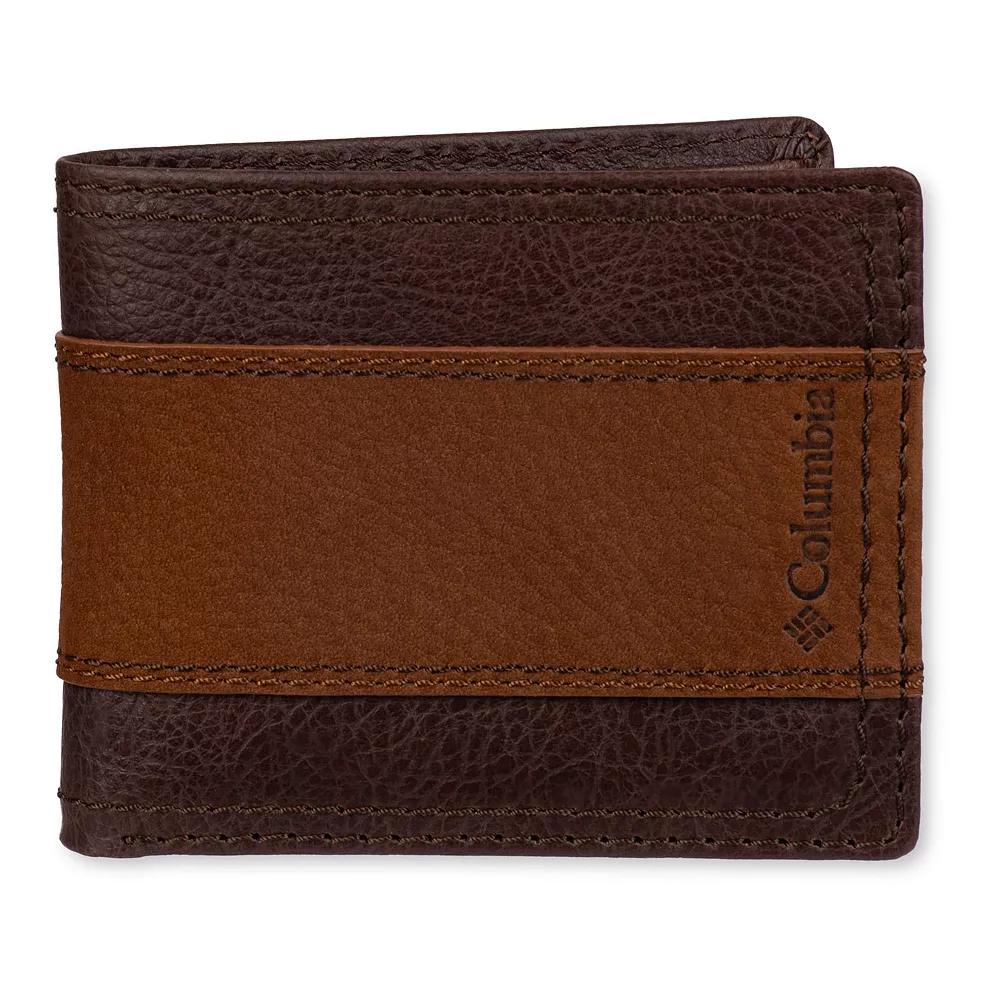 Mens Columbia RFID Leather Overlay Passcase Wallet Product Image