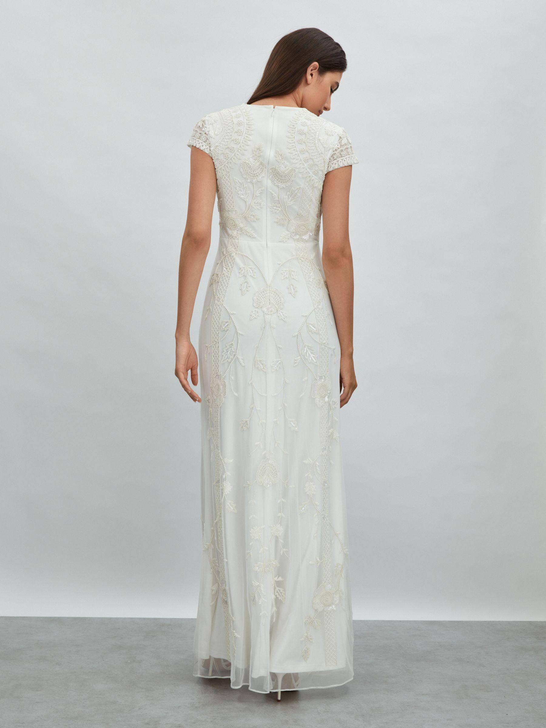 Raishma Floral Beaded Maxi Dress in Ivory Product Image