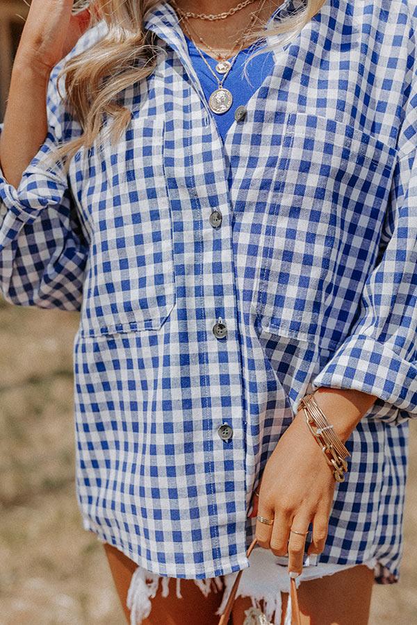 Blue Jean Dream Gingham Button Up Product Image