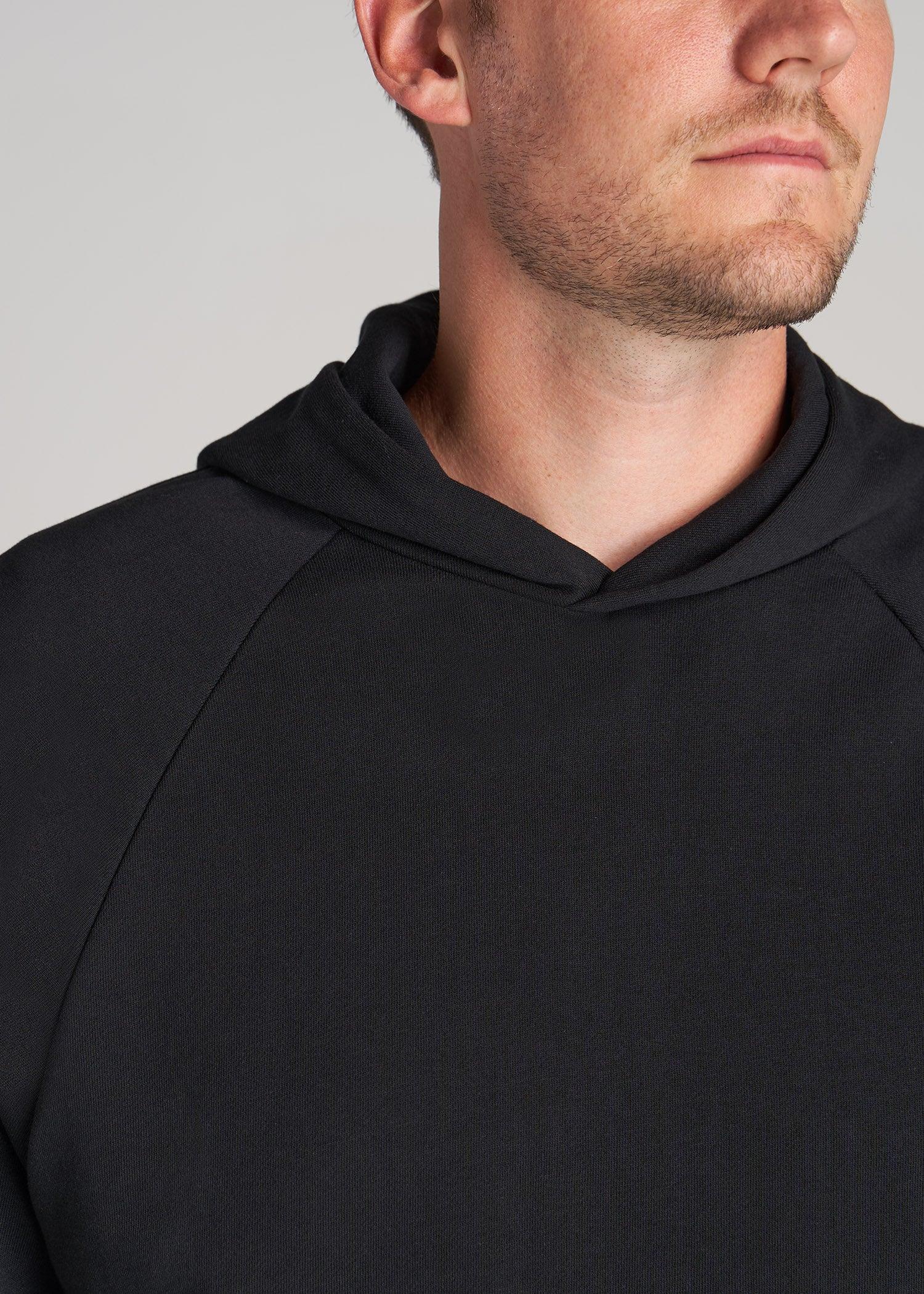 Wearever French Terry Raglan Men's Tall Hoodie in Black Product Image